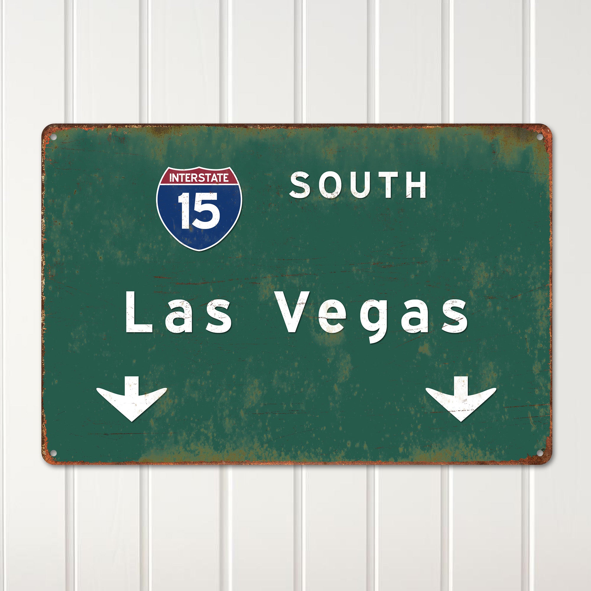 Personalized Vintage Las Vegas Interstate Metal Sign – Customizable Gift for Travel Enthusiasts and Home Decor Lovers - Image 2