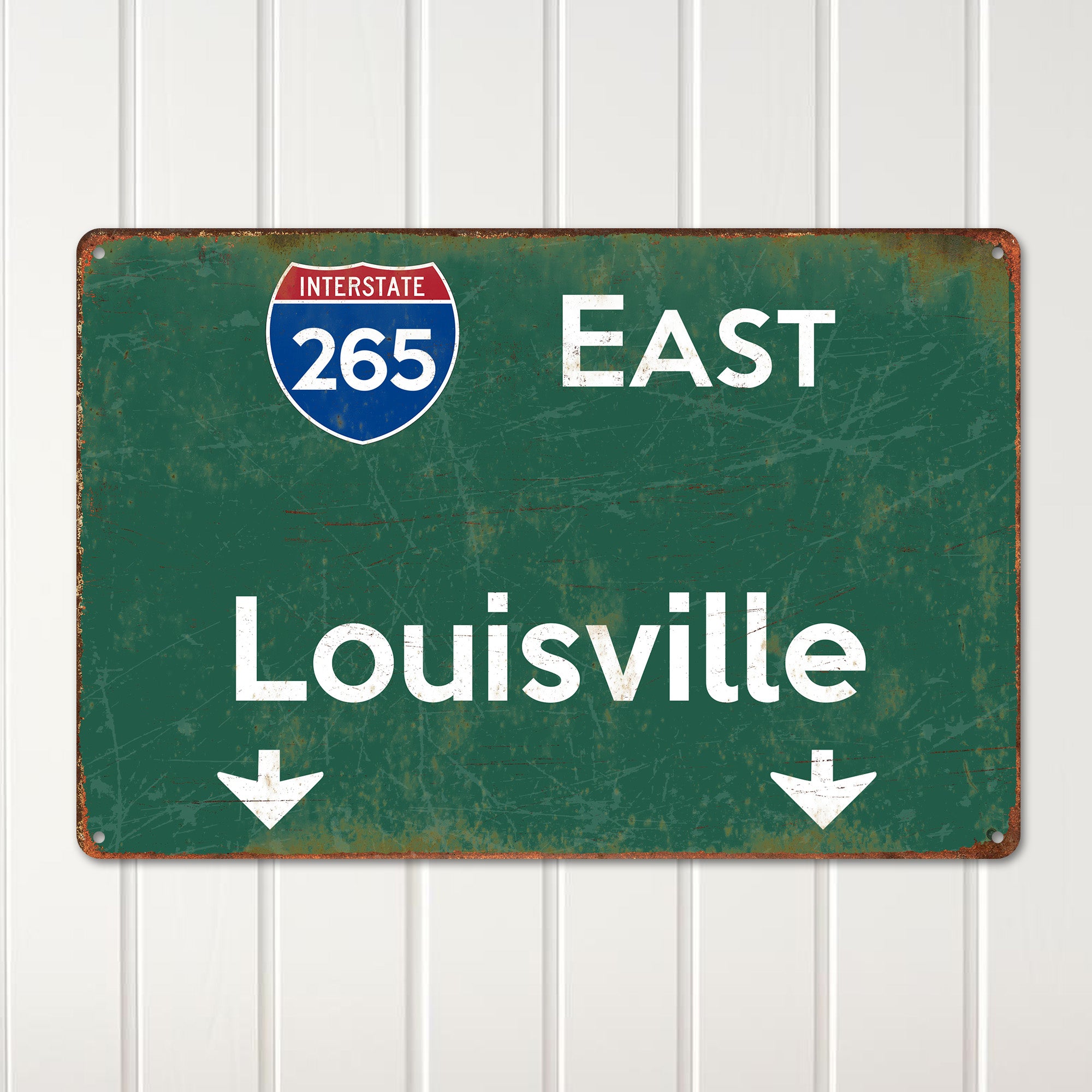 Personalized Rustic Interstate 265 Louisville Metal Sign - Customizable Vintage-Style Home Decor Gift for Lovers of Louisville - Image 2
