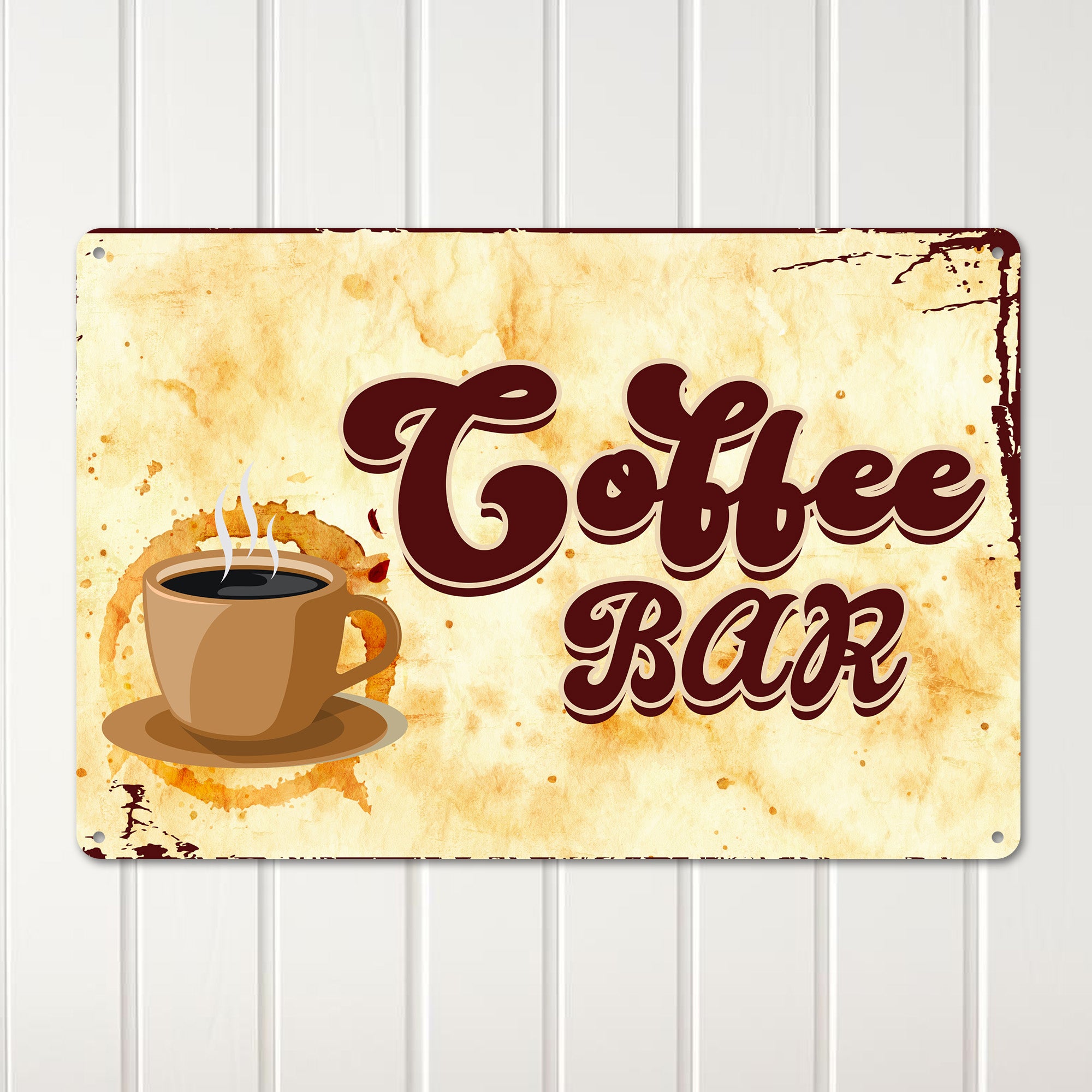 Personalized Rustic Coffee Bar Metal Sign - Custom Name Café Decor, Vintage Style Wall Art for Coffee Lovers and Home Baristas - Image 2