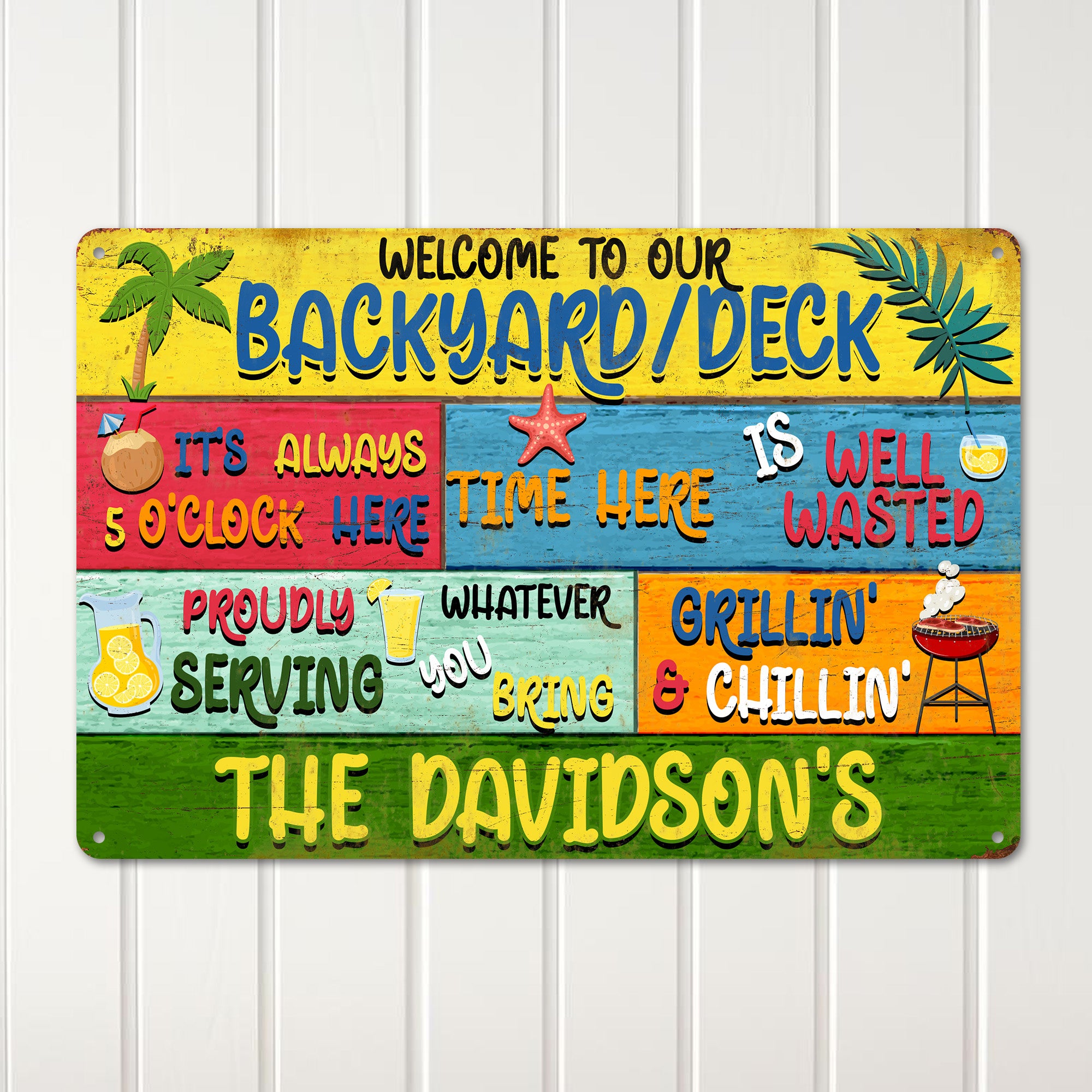 Personalized Backyard Deck Metal Sign - Custom Family Name Outdoor Decor for Grill Masters & Chillers - Image 2