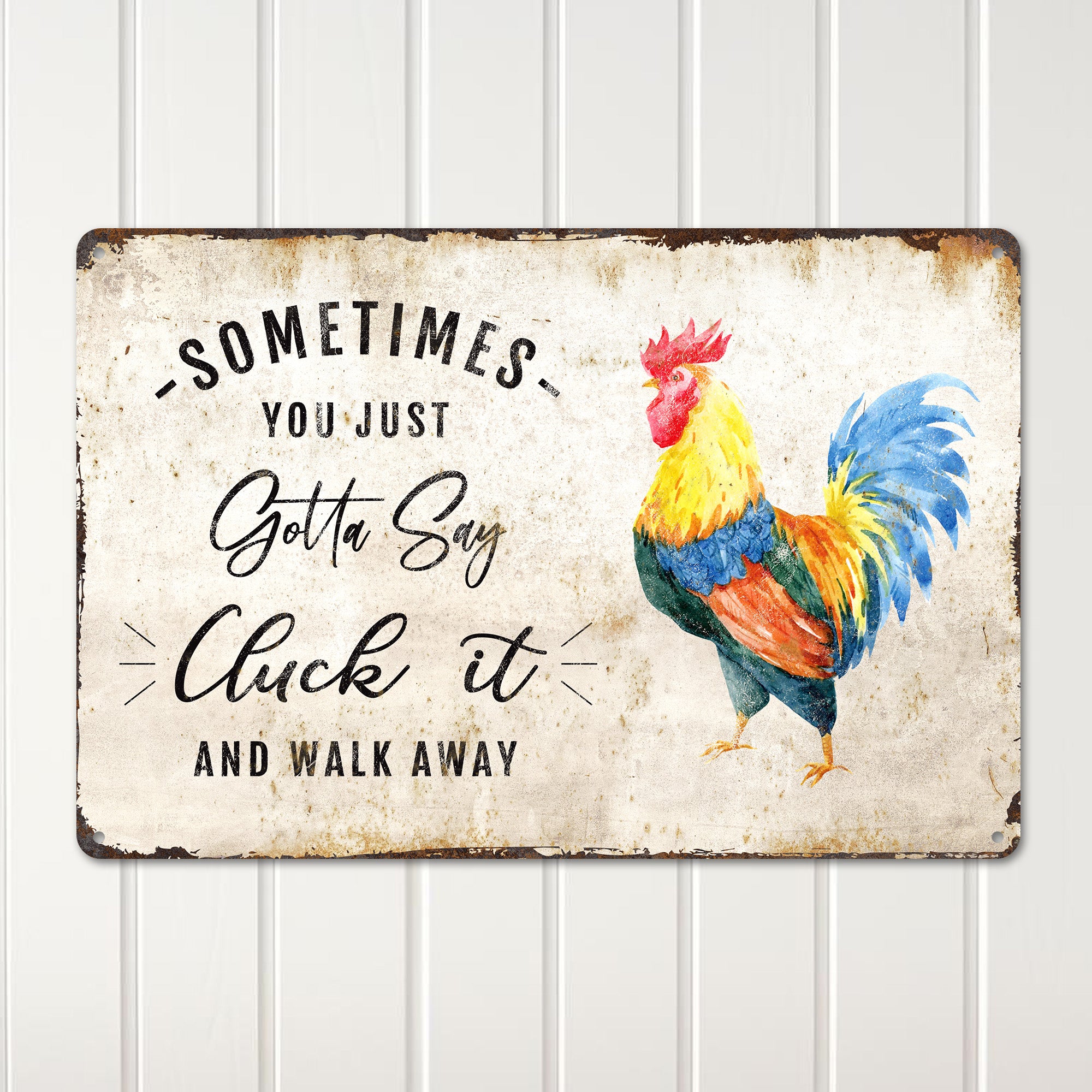 Personalized "Cluck It" Rustic Farmhouse Metal Sign - Perfect Handmade Farmhouse Decor & Unique Gift for Humor Lovers - Image 2