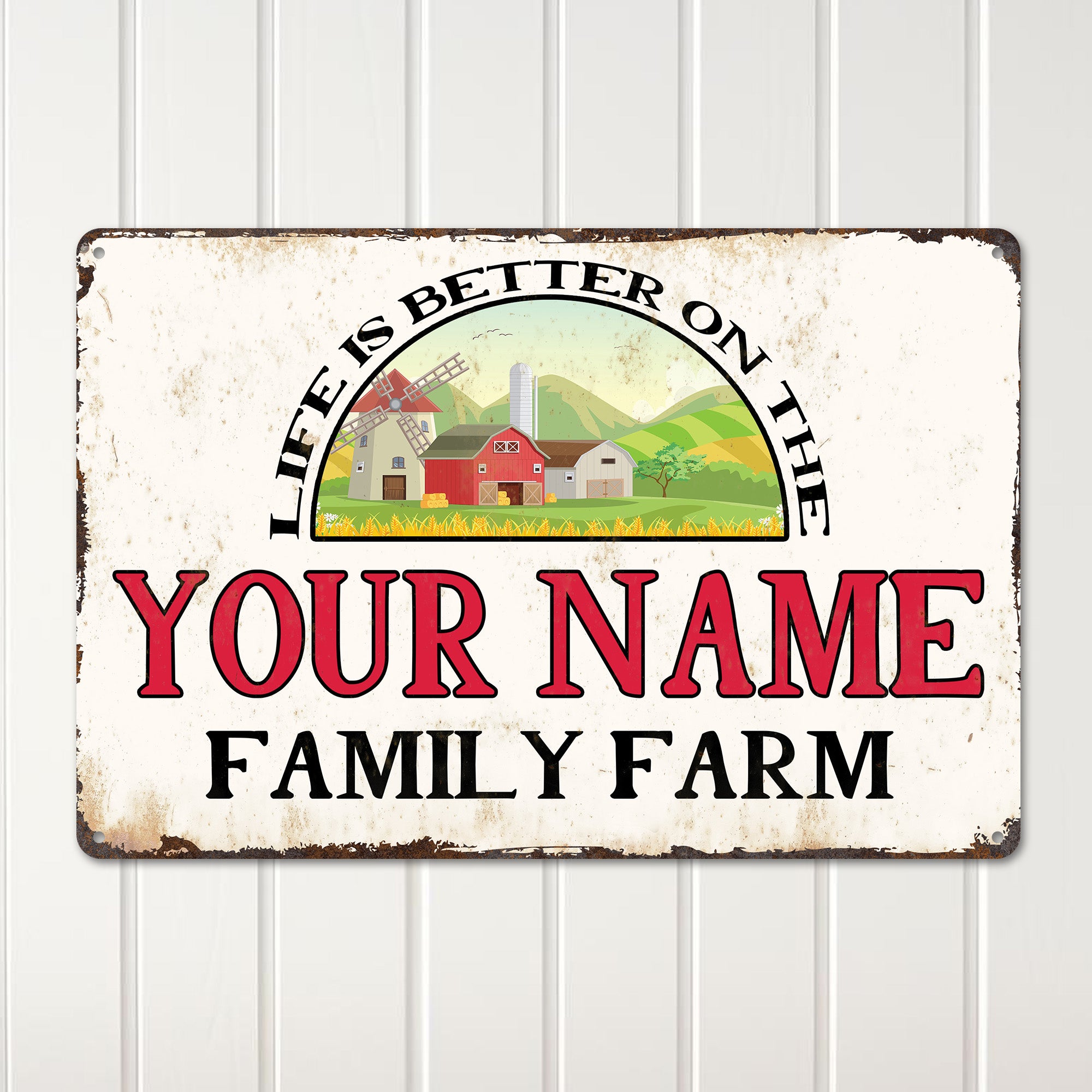 Personalized Rustic Metal Farm Sign - Custom Family Name, Charming Farmhouse Decor, Ideal Gift for Farm Lovers - Image 2