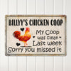 Personalized Rustic Metal Chicken Coop Sign - Humorous Farmhouse Decor for Chicken Lovers - Image 2