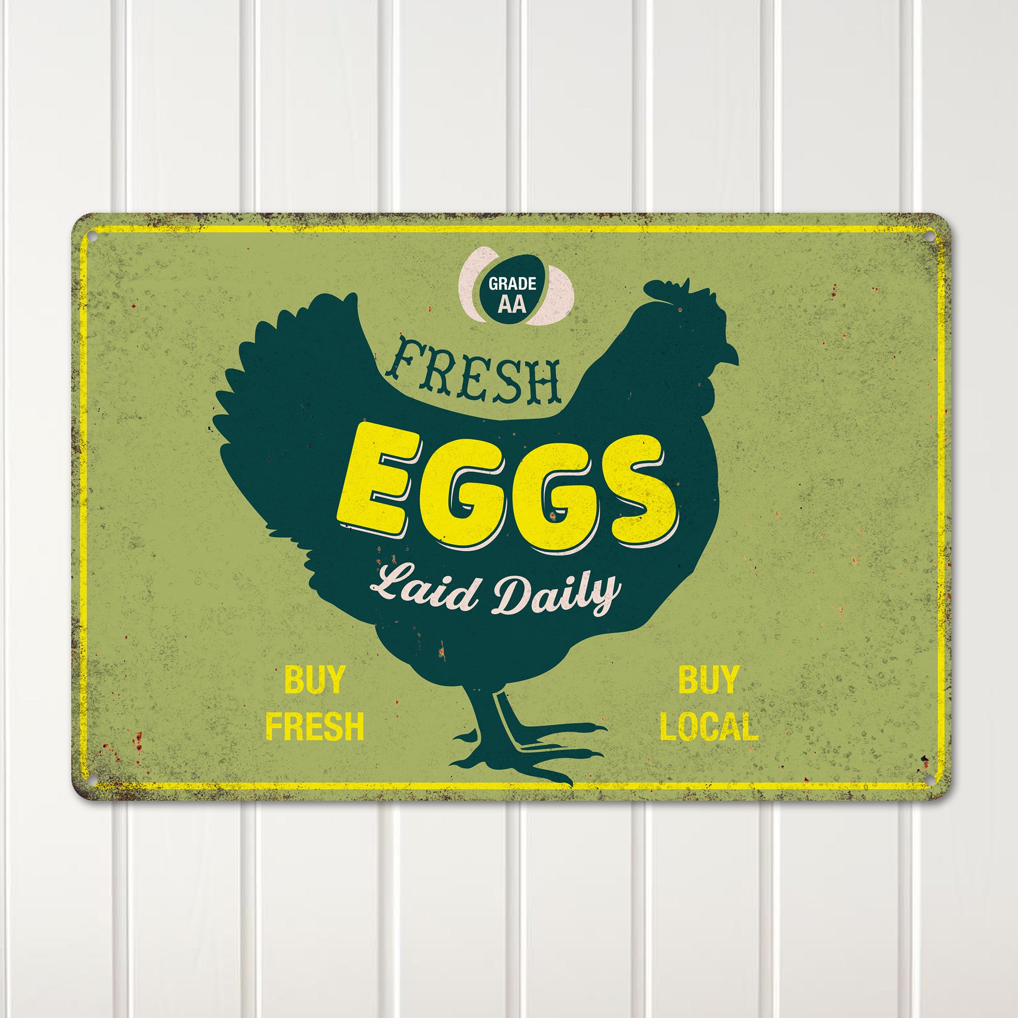 Personalized Fresh Eggs Metal Sign - Rustic Farmhouse Decor with Custom Options for Animal Lovers and Home Cooks - Image 2
