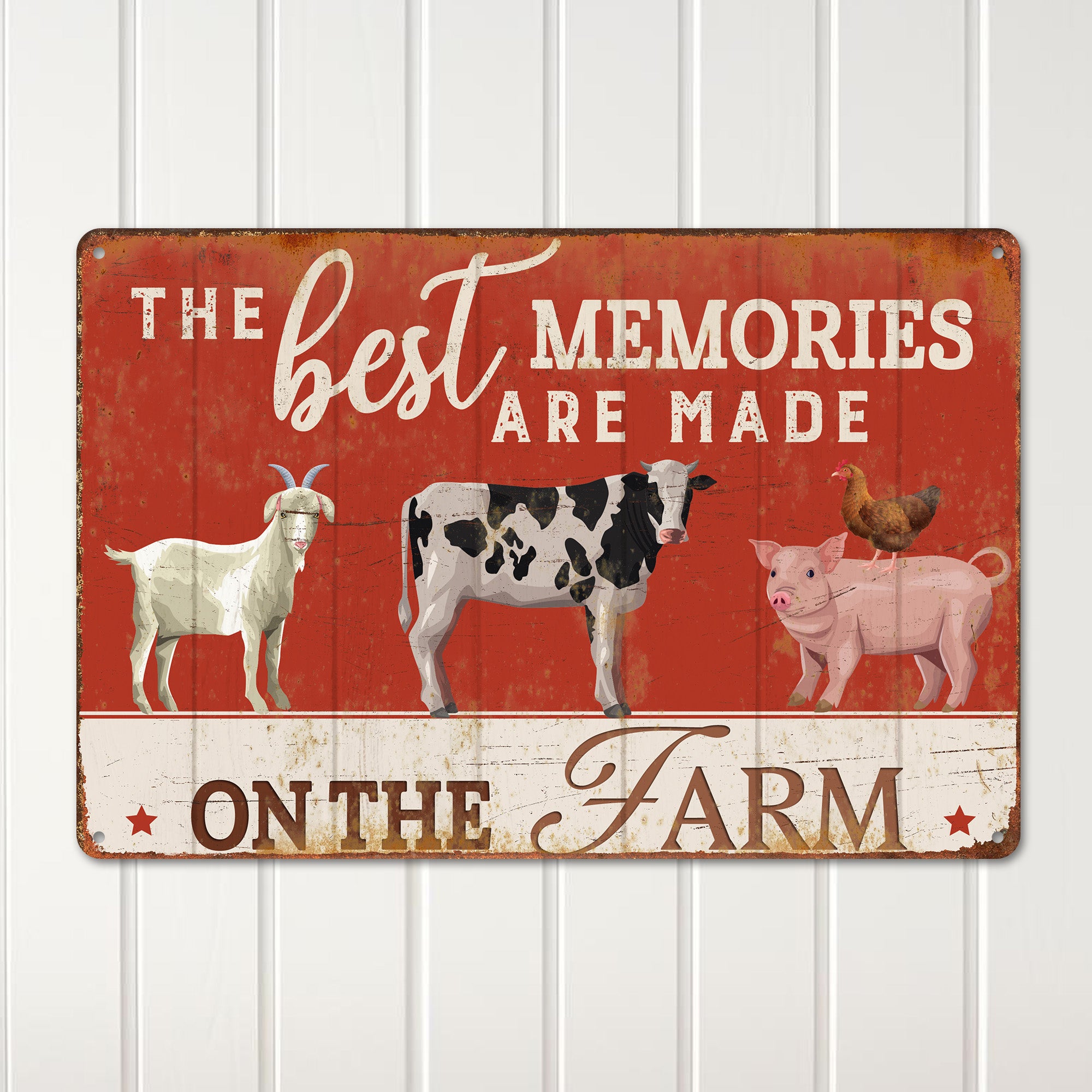 Personalized Rustic Farmhouse Metal Sign – Best Memories Made on the Farm | Custom Gift for Animal Lovers and Farmhouse Decor - Image 2