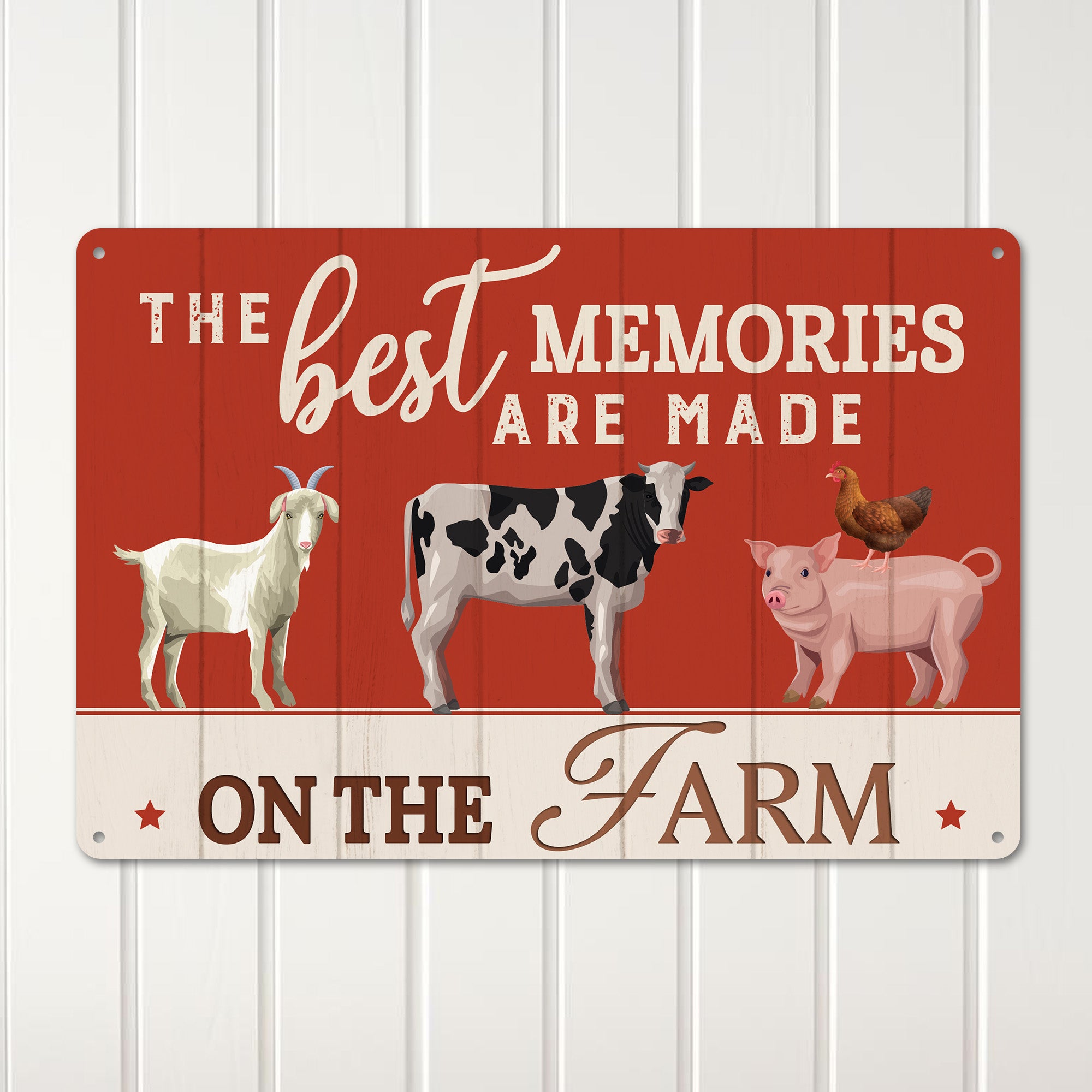 Personalized Rustic Farmhouse Metal Sign – Best Memories Made on the Farm | Custom Gift for Animal Lovers and Farmhouse Decor - Image 3