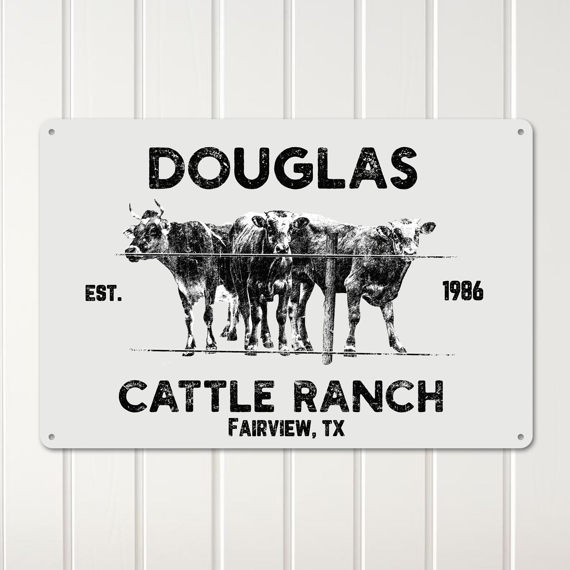 Personalized Rustic Metal Cattle Ranch Sign - Custom Farmhouse Decor for Ranch Enthusiasts, Established Date Included - Image 3