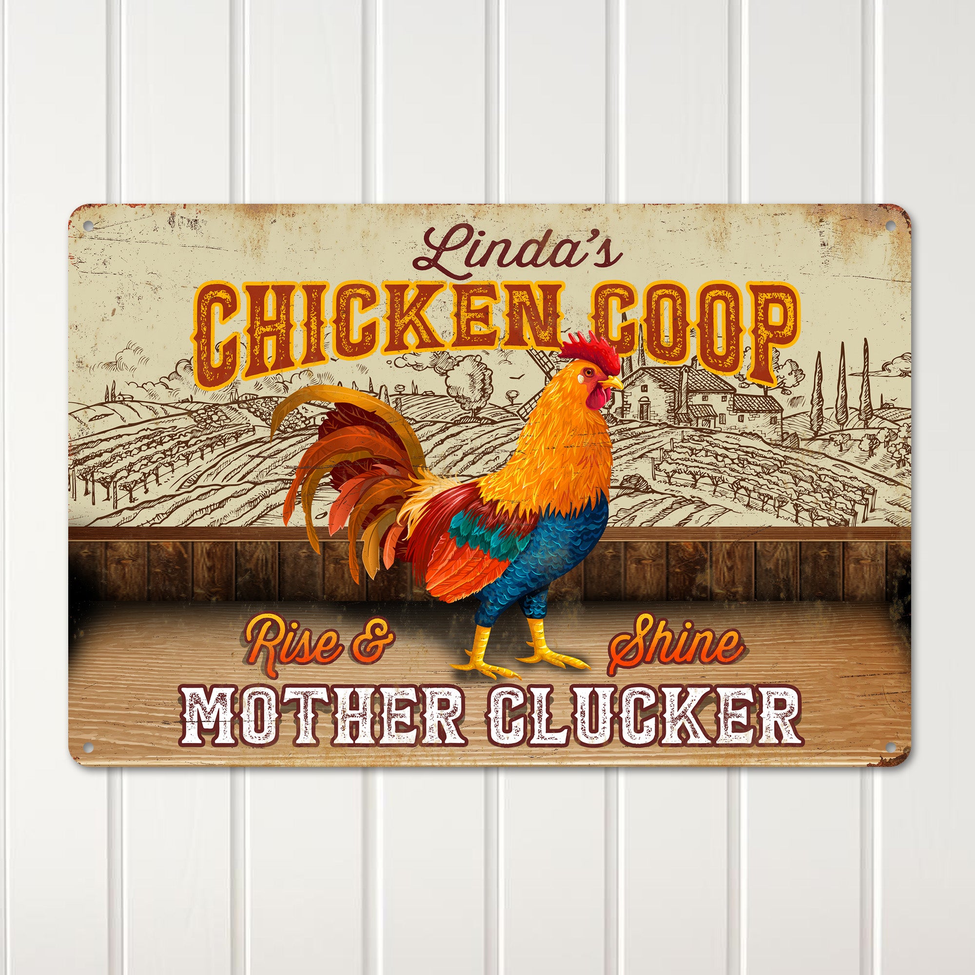 Personalized Rustic Metal Chicken Coop Sign - Custom Name Decor for Farmhouse Charm and Unique Gift Gifting - Image 2