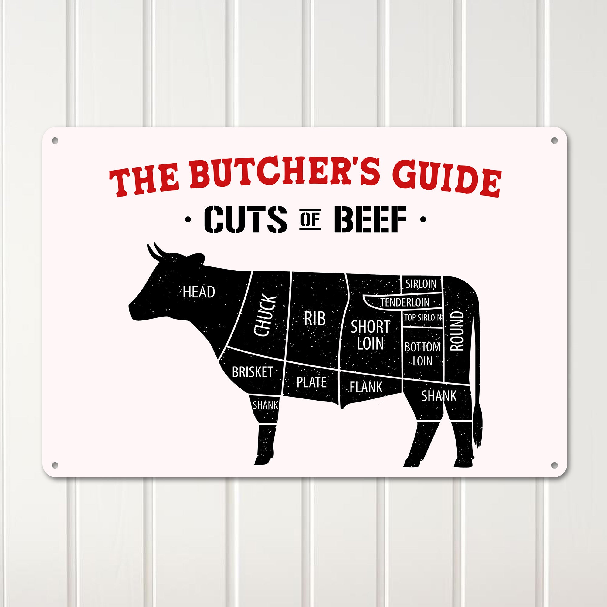 Personalized Metal Butcher's Guide Sign - Rustic Cuts of Beef Chart for Kitchen & BBQ Lovers - Image 3