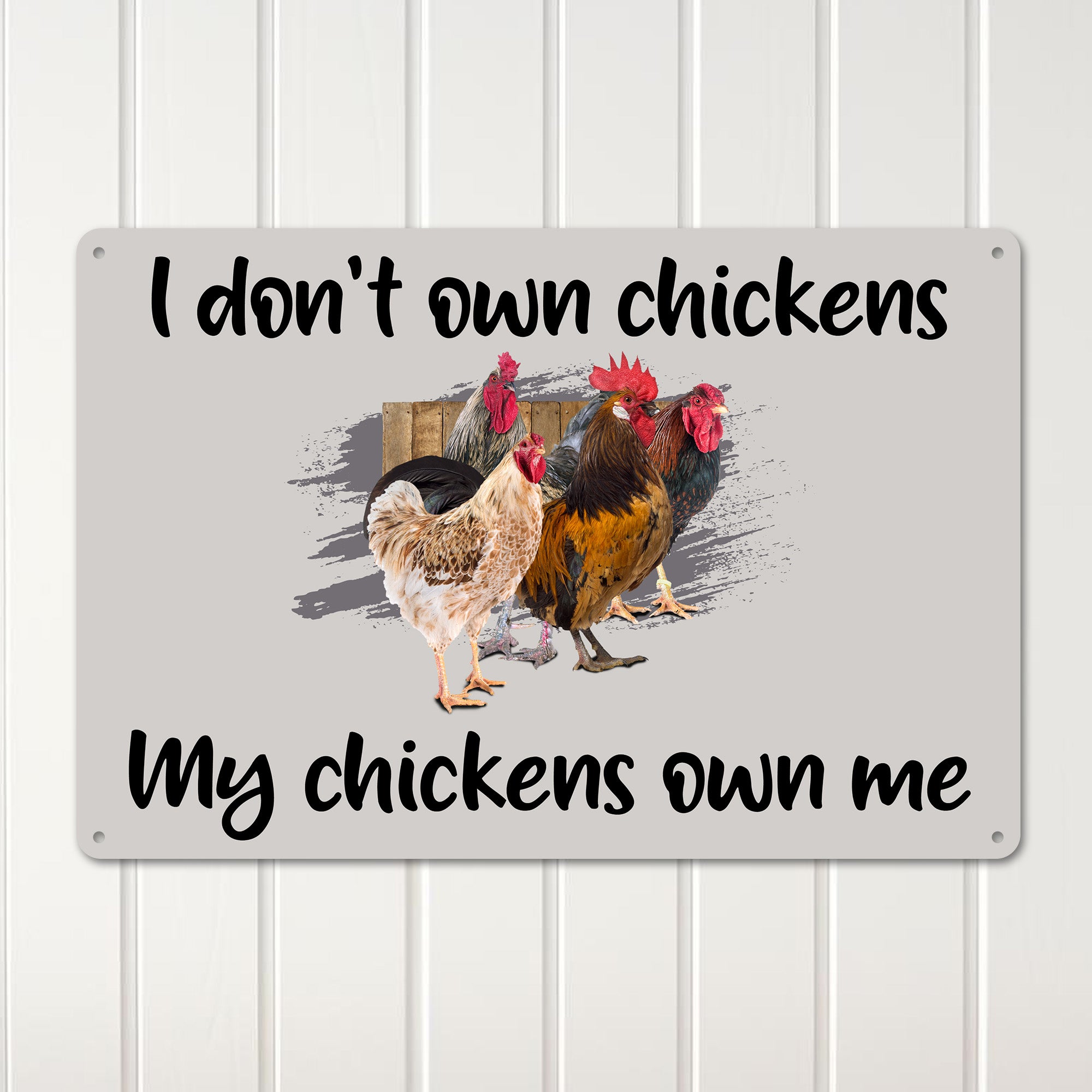 Personalized "I Don't Own Chickens" Metal Sign - Rustic Farmhouse Décor for Chicken Lovers & Gift Enthusiasts - Image 3