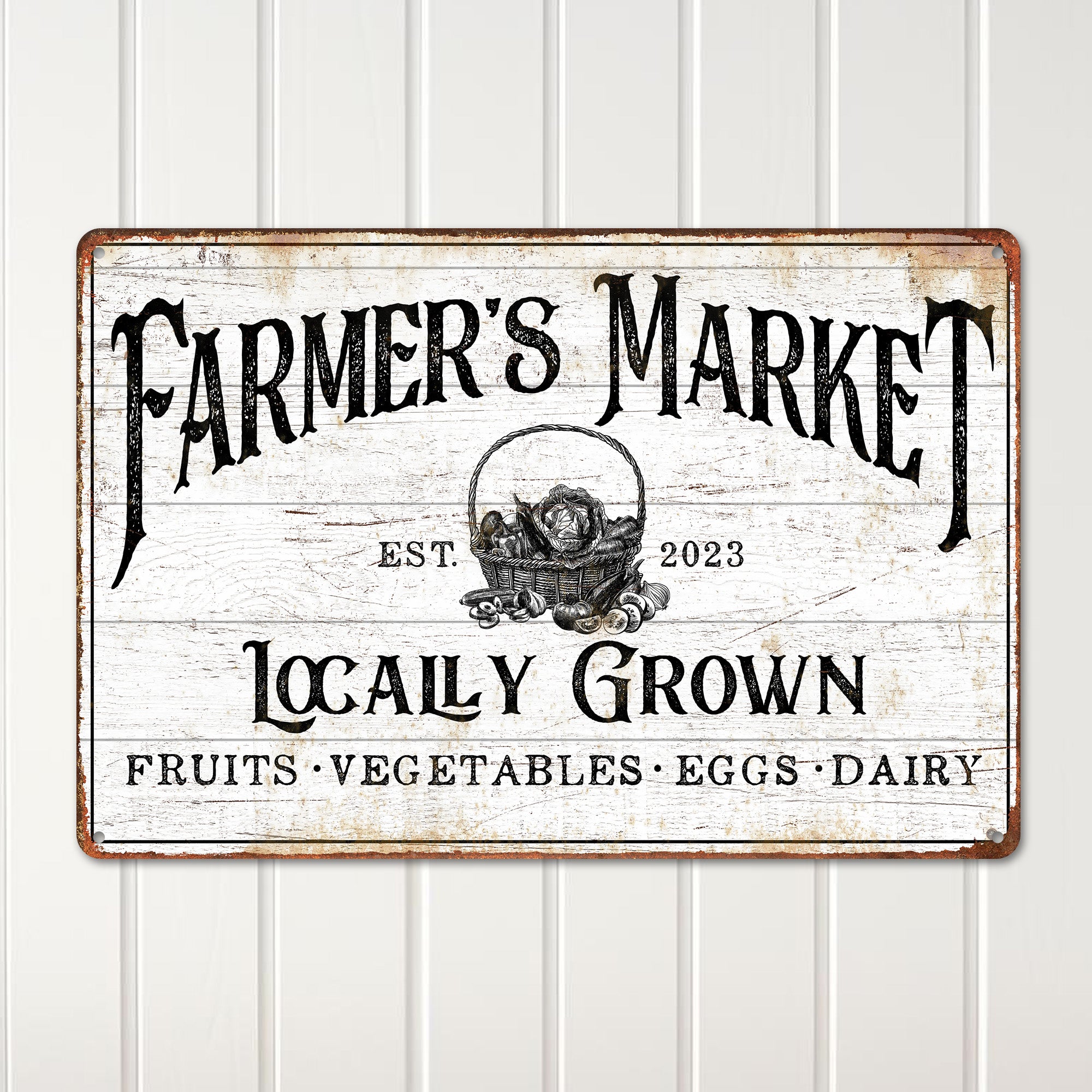 Personalized Rustic Farmer's Market Metal Sign – Handmade Vintage-Style Decor for Kitchen or Garden Lovers - Image 2