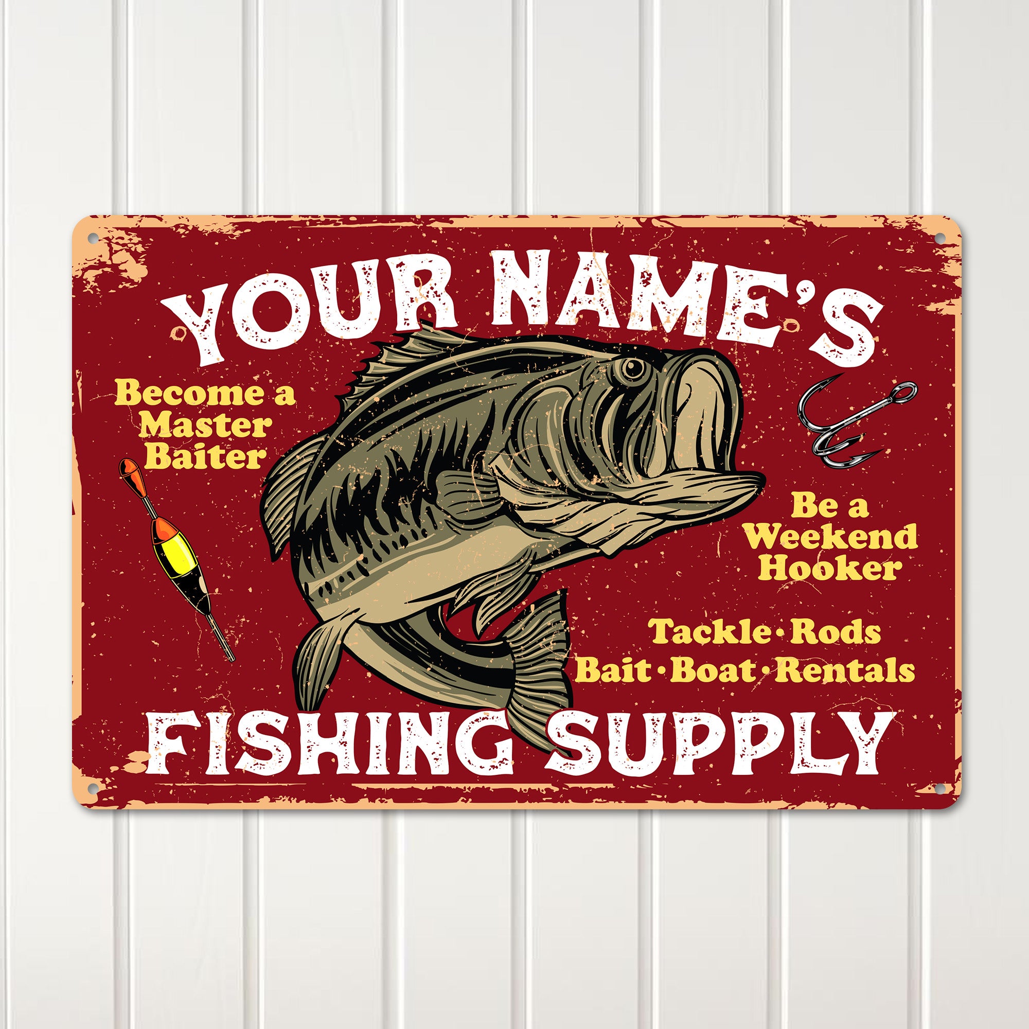 Personalizable Fishing Supply Metal Sign - Custom Handmade Decor for Fishing Enthusiasts and Unique Gifts - Image 2
