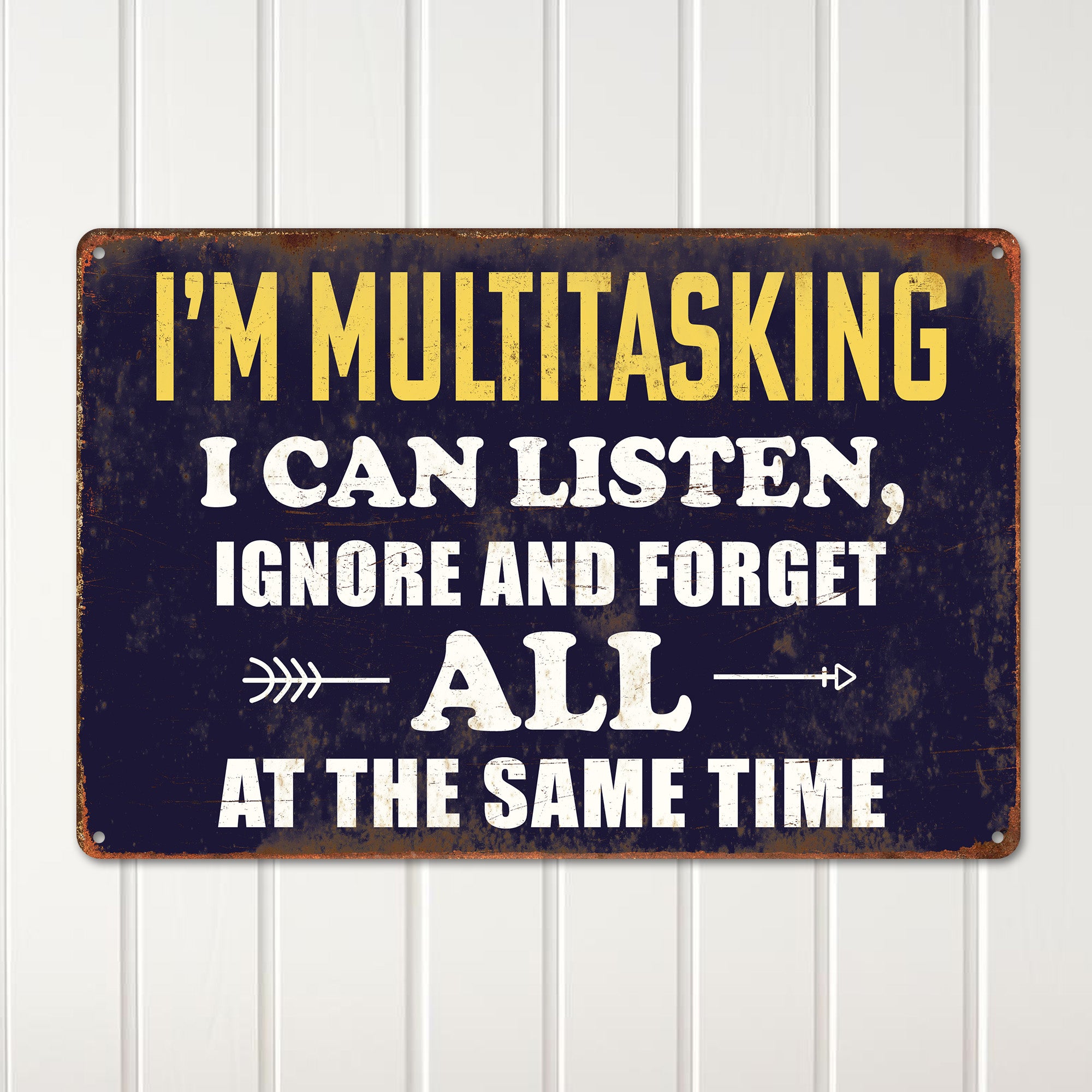 Personalized "I'm Multitasking" Metal Sign - Humorous Rustic Decor for Home or Office Gift - Image 2