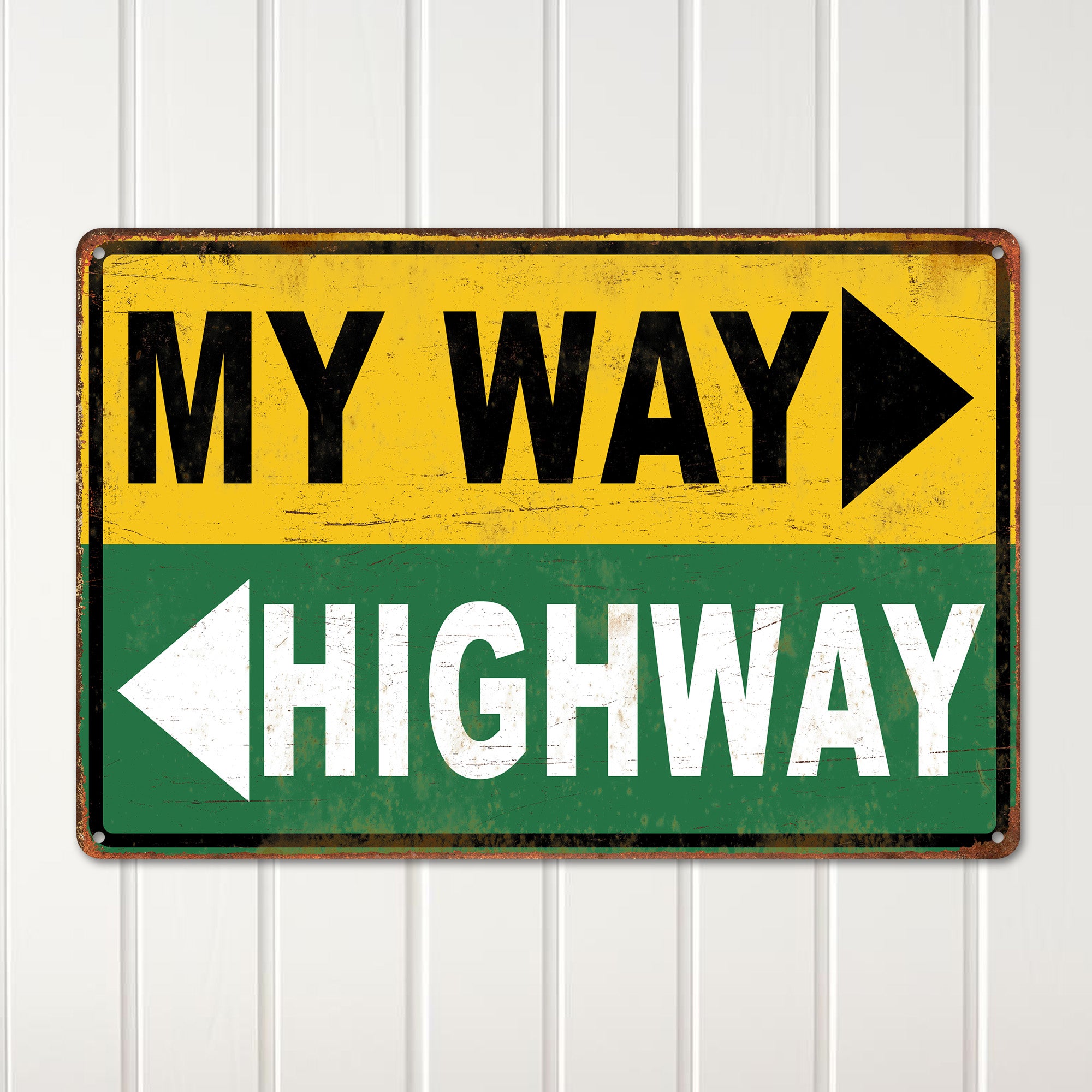 Personalized My Way or the Highway Metal Sign - Custom Vintage-Style Gift for Home Decor, Office, or Man Cave - Image 2