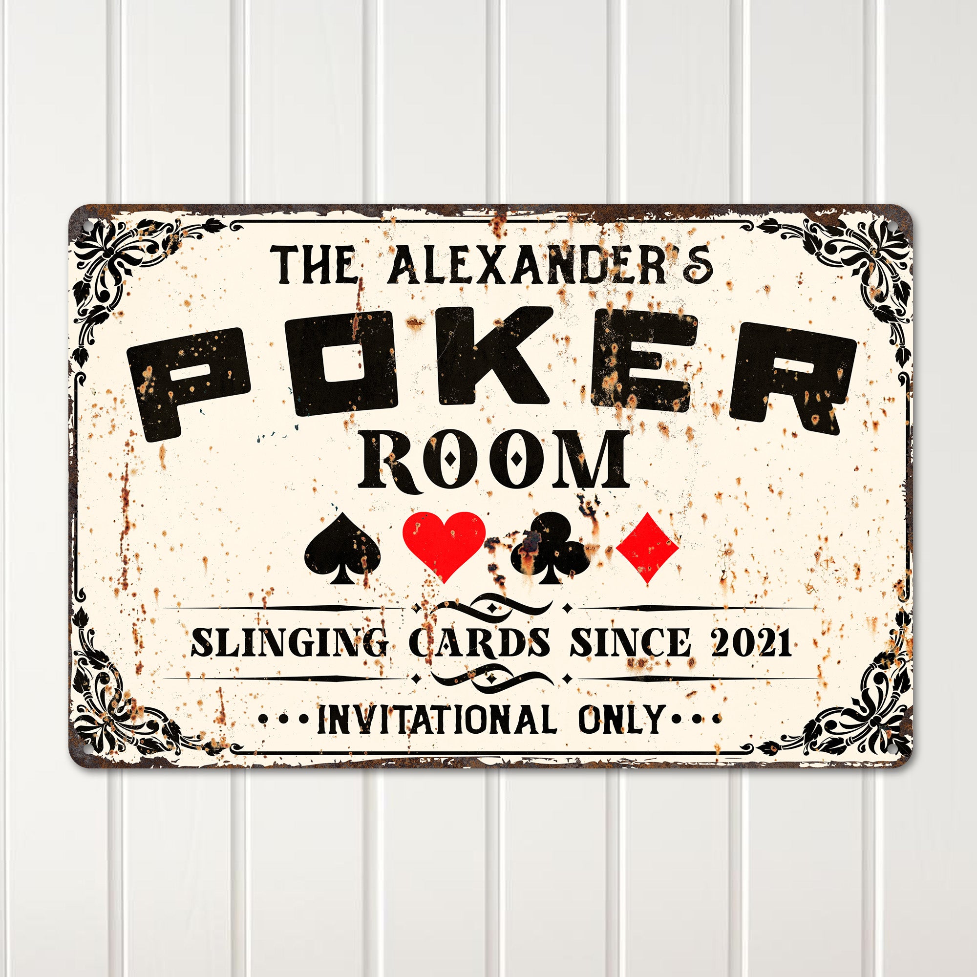 Personalized Poker Room Metal Sign – Custom Vintage Design for Card Game Enthusiasts, Perfect for Home Decor or Gift - Image 2