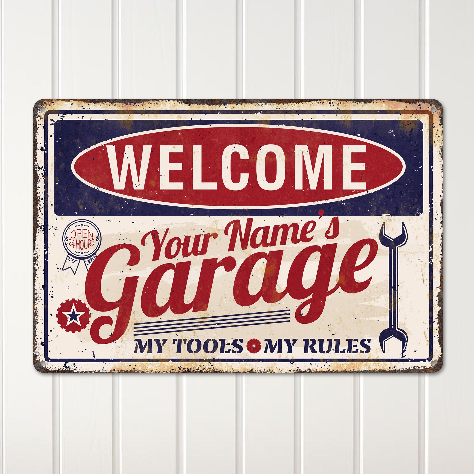 Personalized Vintage Metal Garage Sign - Customizable Workshop Decor for Dads, Mechanics, and DIY Enthusiasts - Image 2