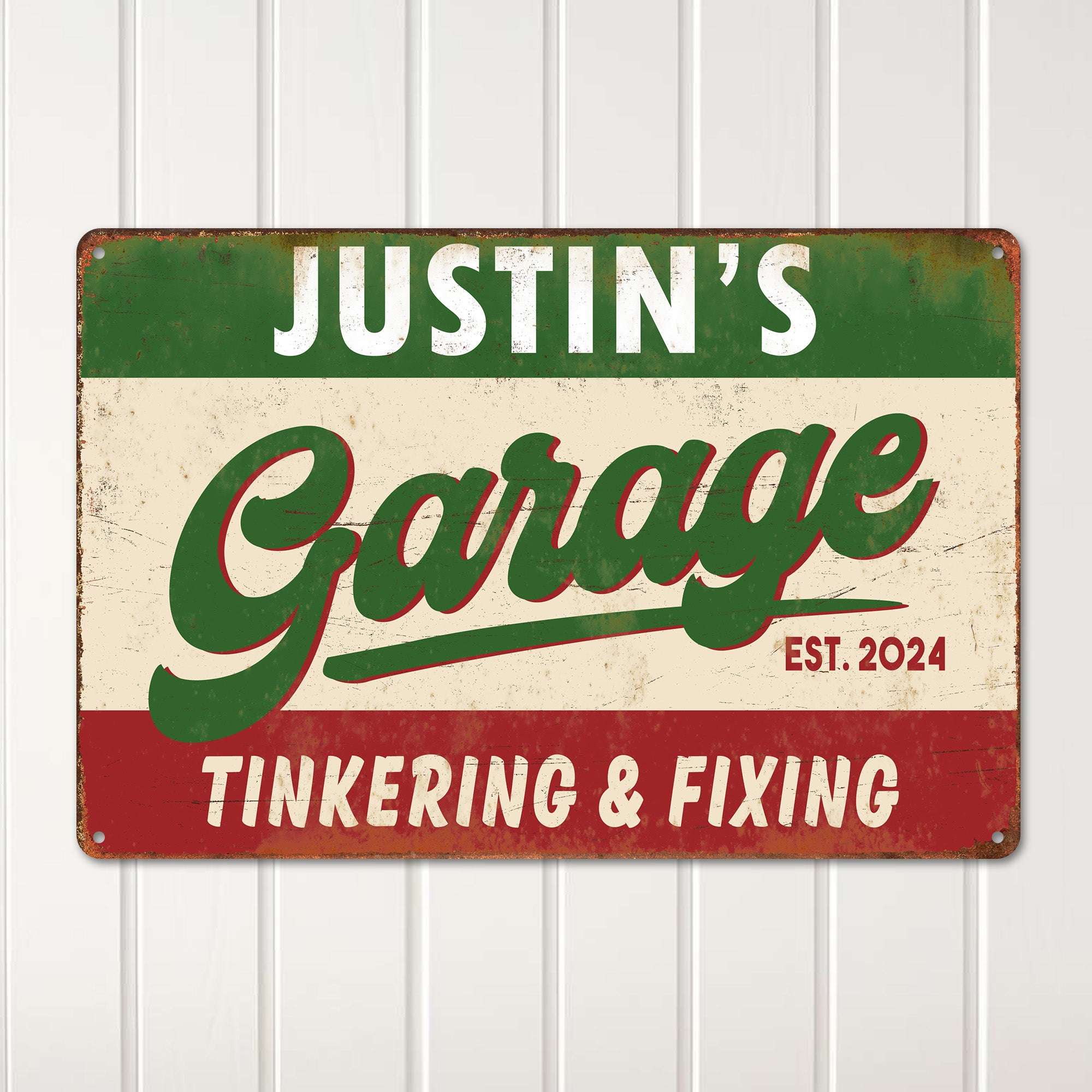 Personalized Metal Garage Sign - Rustic Custom Name Plate for Tinkering & Fixing Lovers, Perfect Gift for DIY Enthusiasts - Image 2