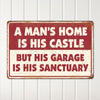 Personalized Rustic Metal Garage Sign - Man's Home Castle Sanctuary - Customizable Handcrafted Gift for Him - Image 2