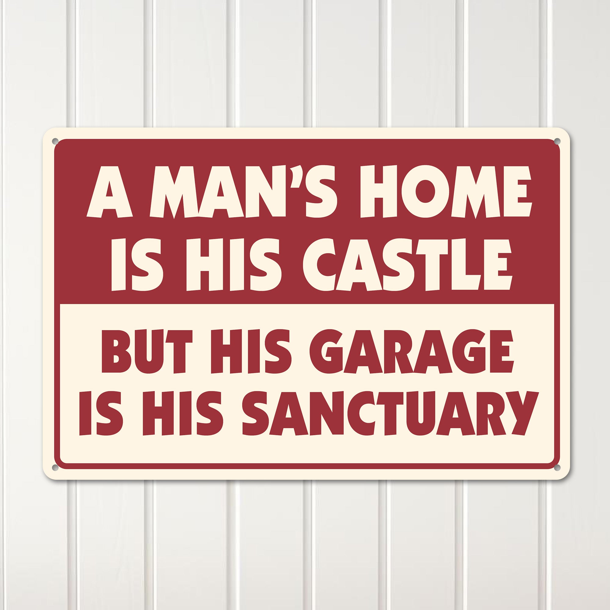Personalized Rustic Metal Garage Sign - Man's Home Castle Sanctuary - Customizable Handcrafted Gift for Him - Image 3