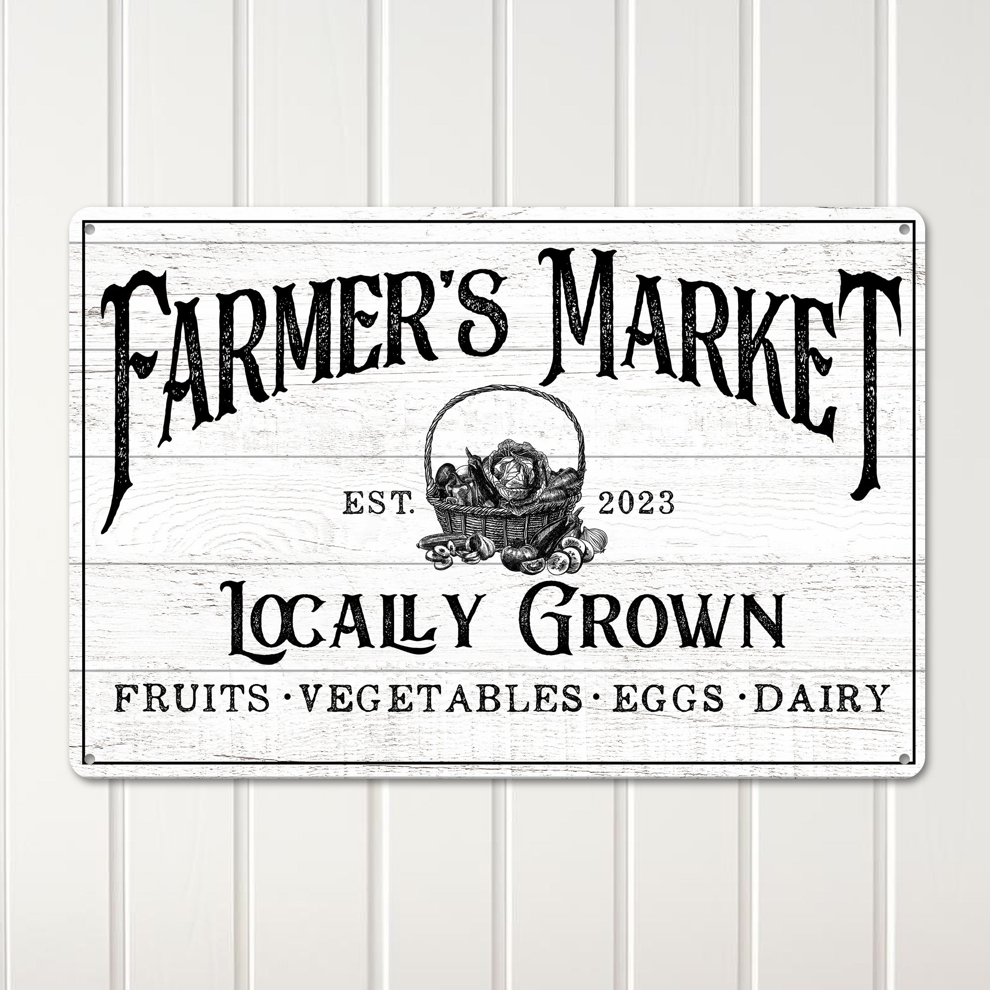 Personalized Farmer's Market Metal Sign – Vintage Style Rustic Home Decor for Locally Grown Produce Lovers - Image 2