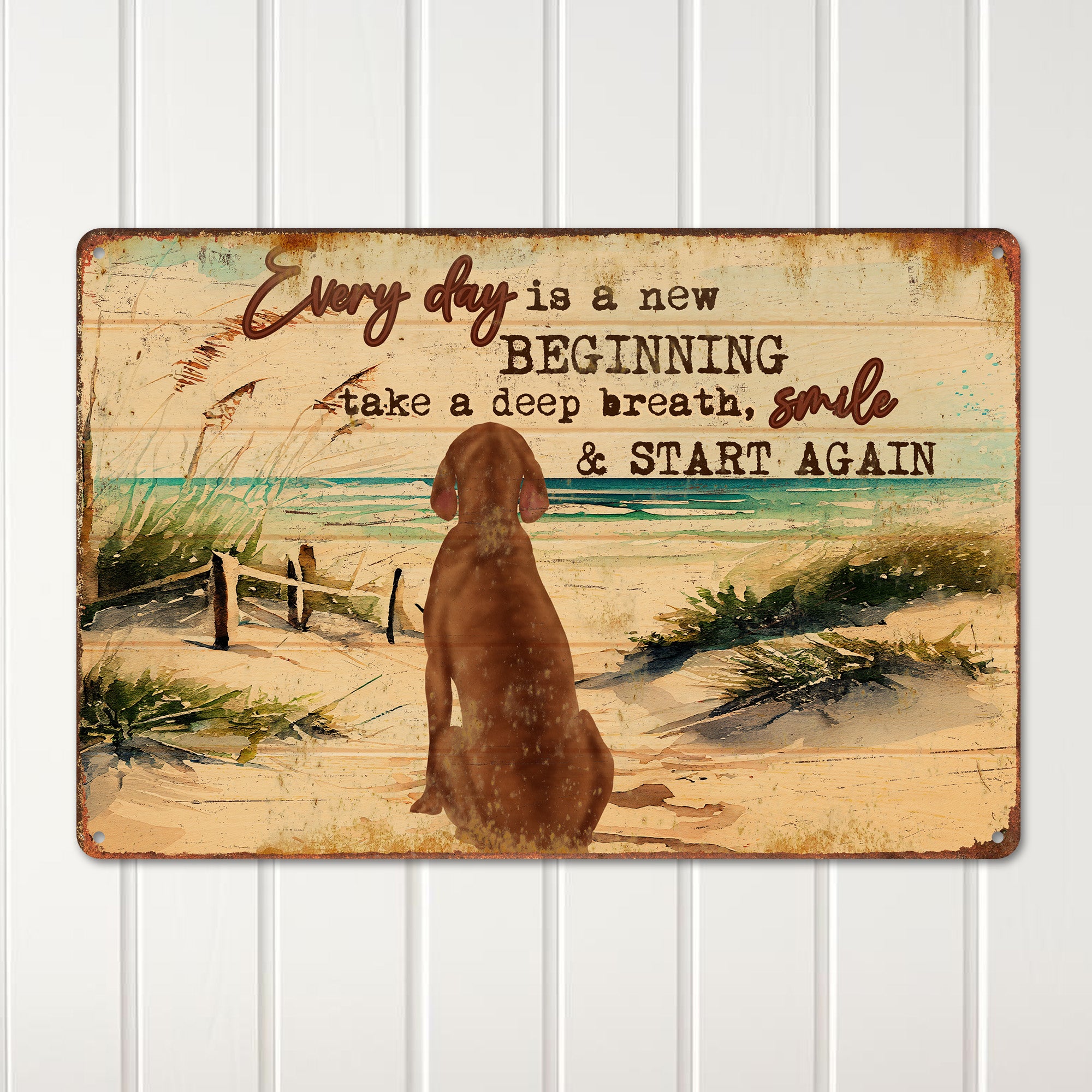 Personalized Metal Sign with Inspirational Quote and Dog Illustration – Perfect for Home Decor and Thoughtful Gifts - Image 2