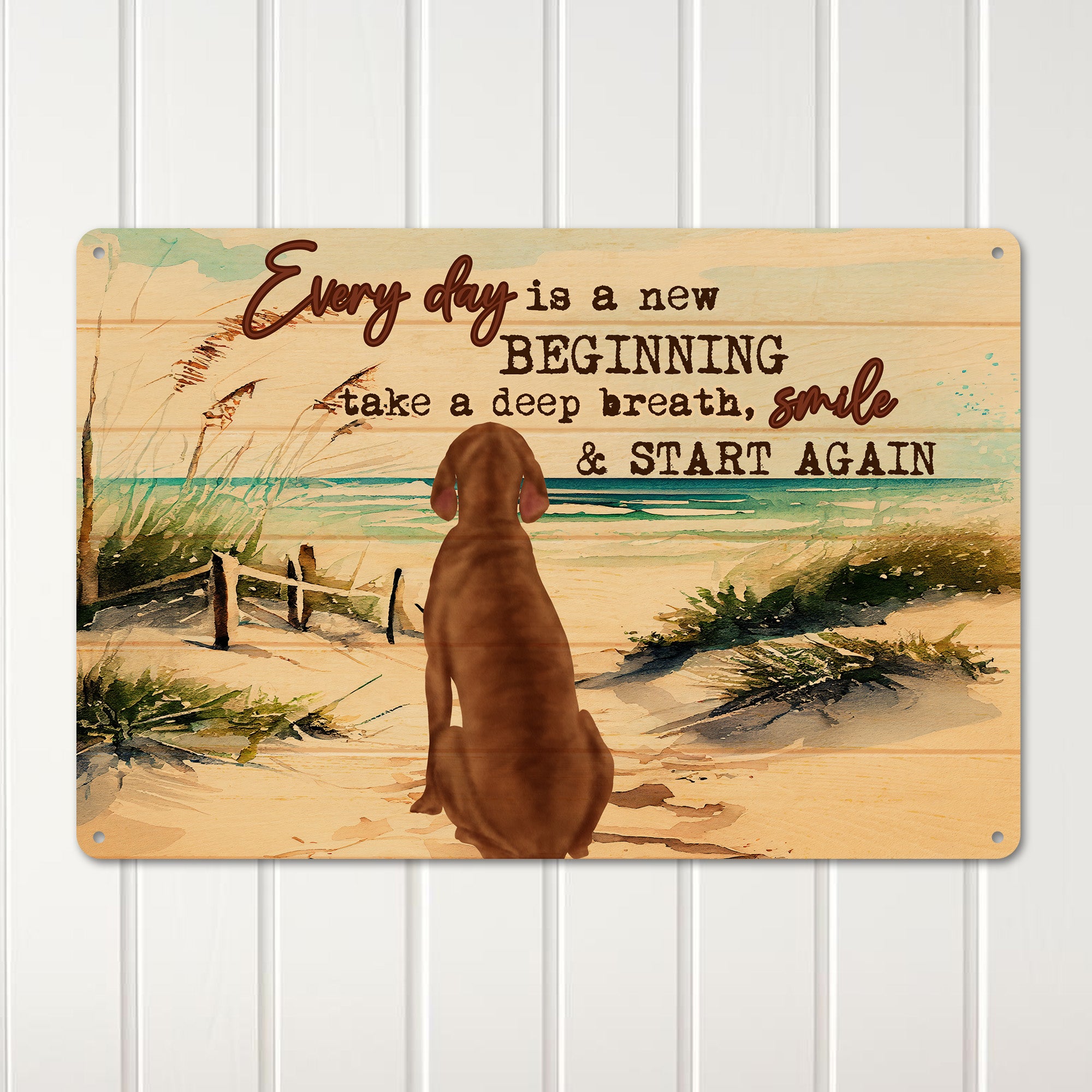 Personalized Metal Sign with Inspirational Quote and Dog Illustration – Perfect for Home Decor and Thoughtful Gifts - Image 3