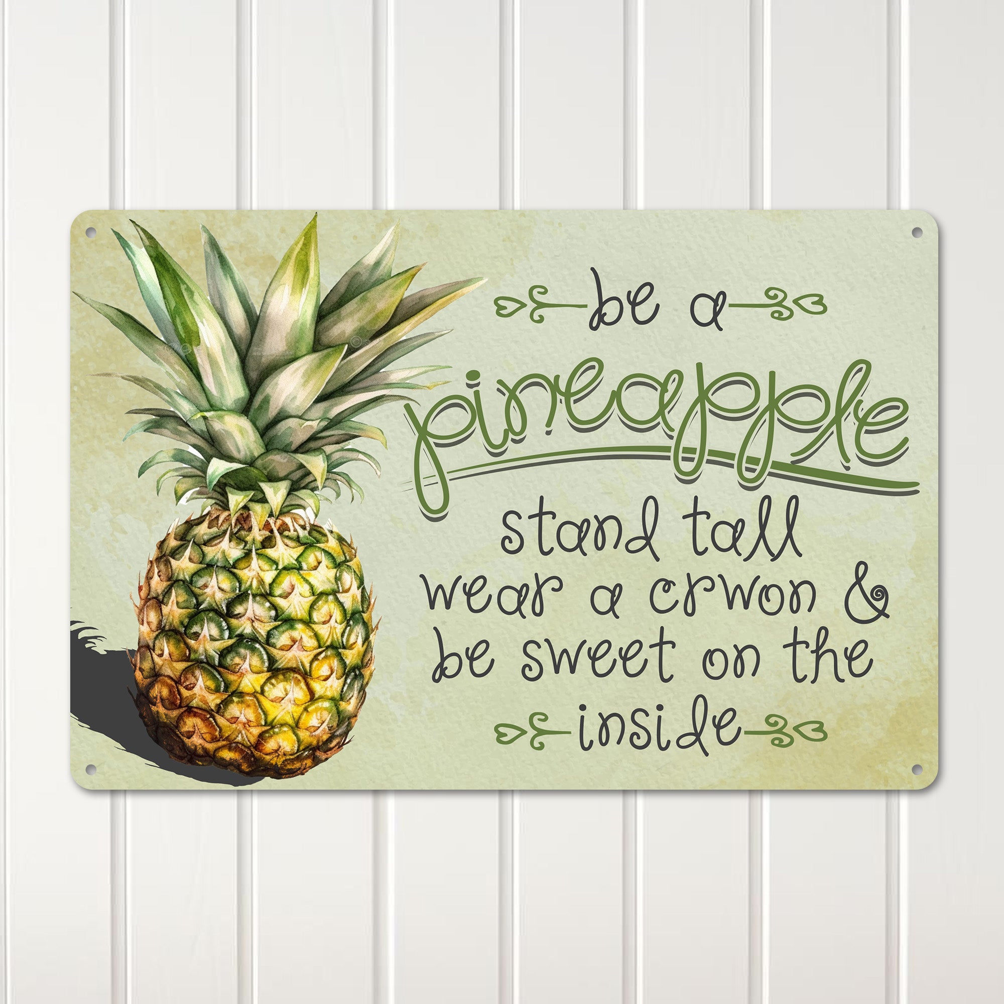 Personalized Pineapple Metal Sign - Rustic Wall Art for Home Decor & Unique Gift for Friends - Image 3
