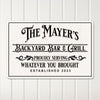 Personalized Backyard Bar & Grill Metal Sign - Custom Name Tin Plaque for Outdoor Decor and Unique Gift - Image 3