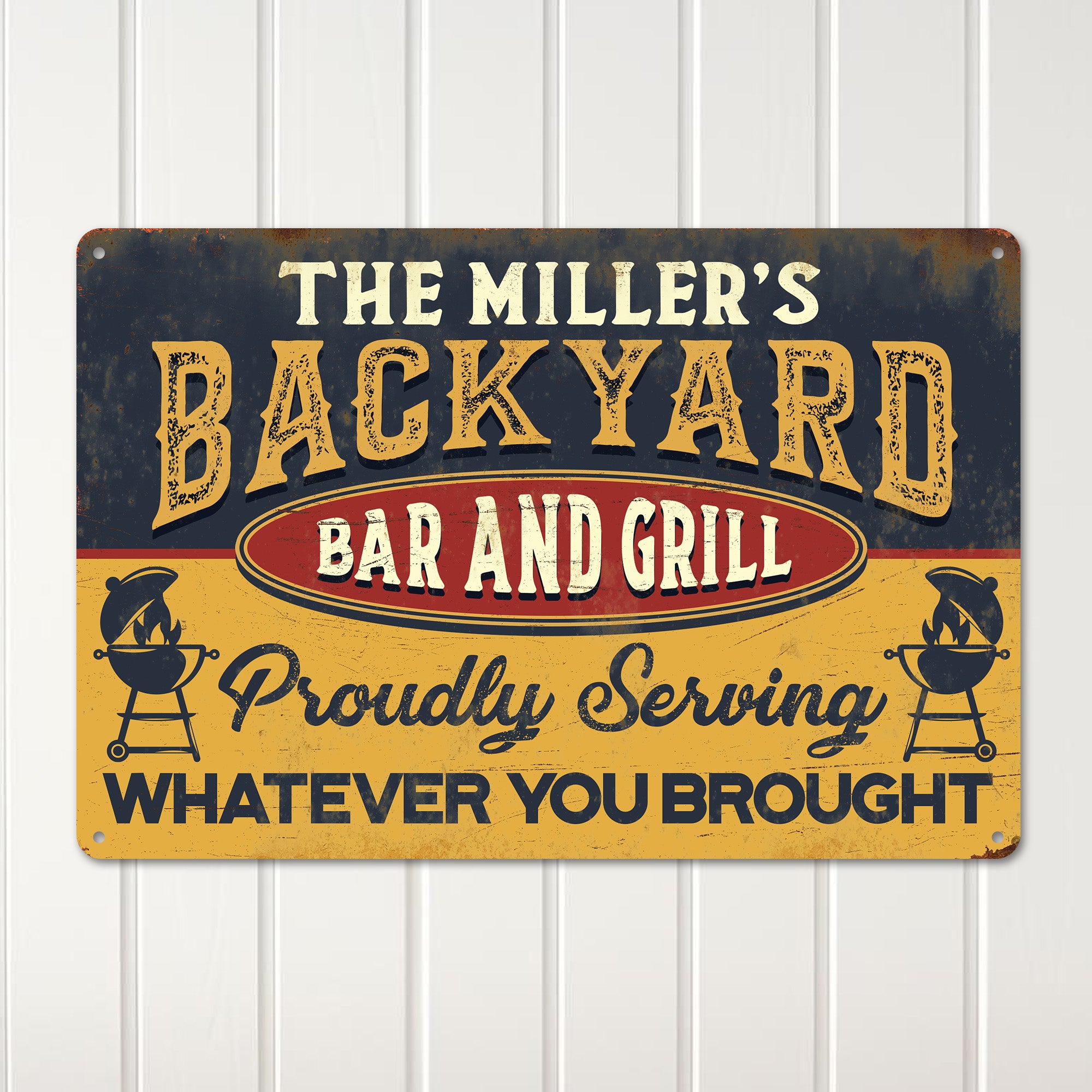 Personalized Rustic Metal Sign - Customized Backyard Bar and Grill Plaque for Home Décor and Unique Gift - Image 2