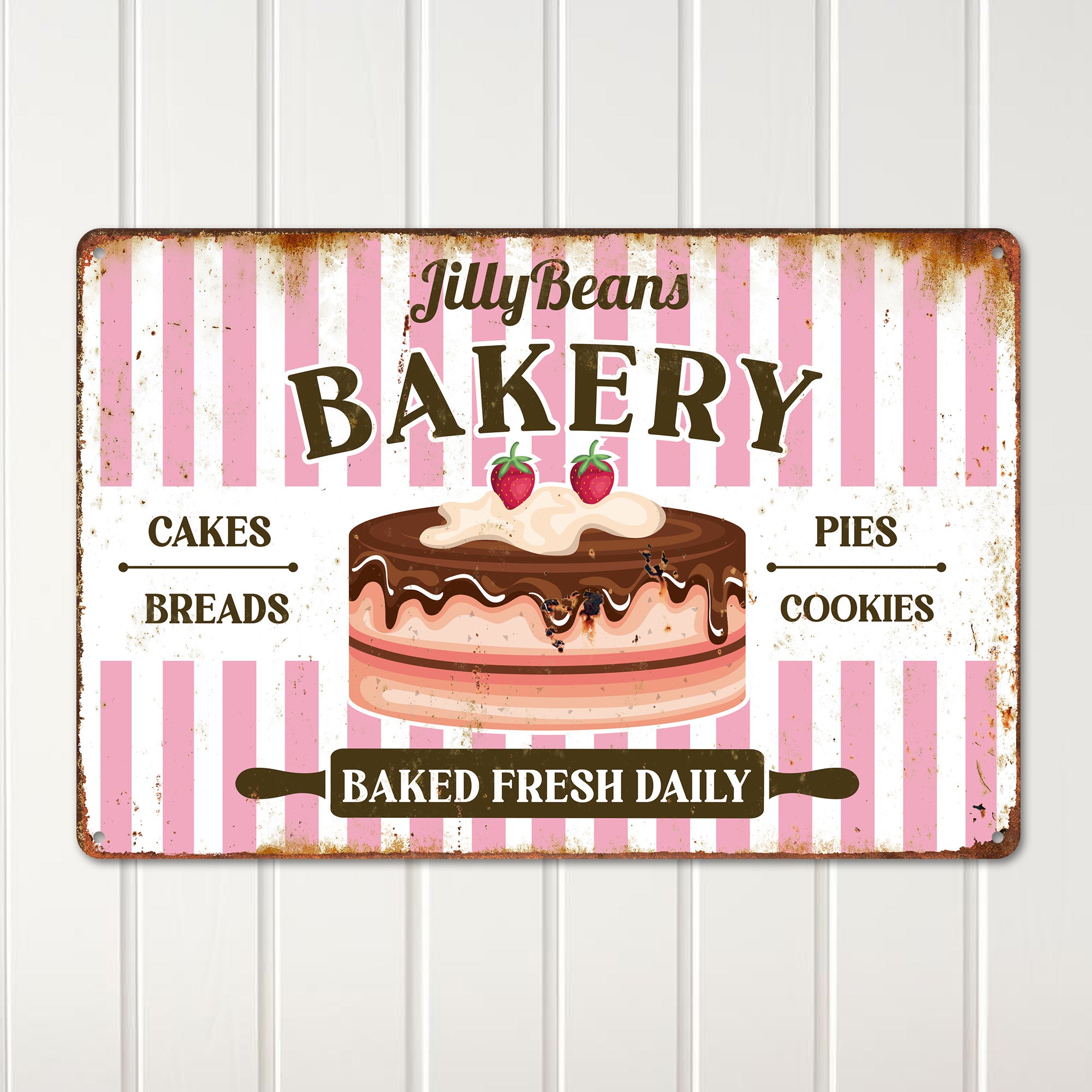 Personalized Vintage Bakery Metal Sign - Custom Retro Wall Decor for Baked Goods Lovers - Ideal Gift for Bakers and Home Cooks - Image 2