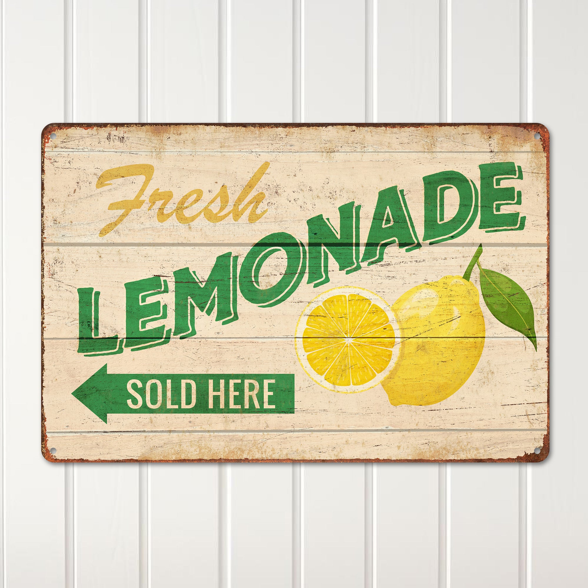 Personalized Vintage-Style Fresh Lemonade Metal Sign - Customizable Rustic Kitchen Decor for Gift-Giving - Image 2