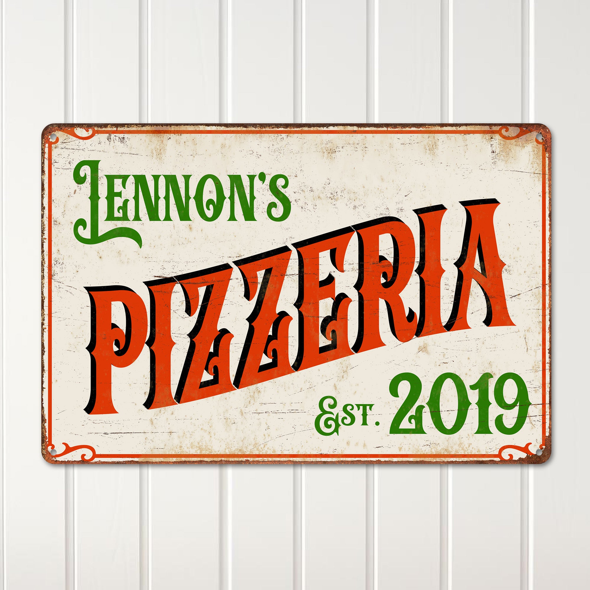 Personalized Vintage Metal Pizza Sign – Customizable Handmade Decor for Restaurants, Homes, and Perfect Gift for Pizza Lovers - Image 2