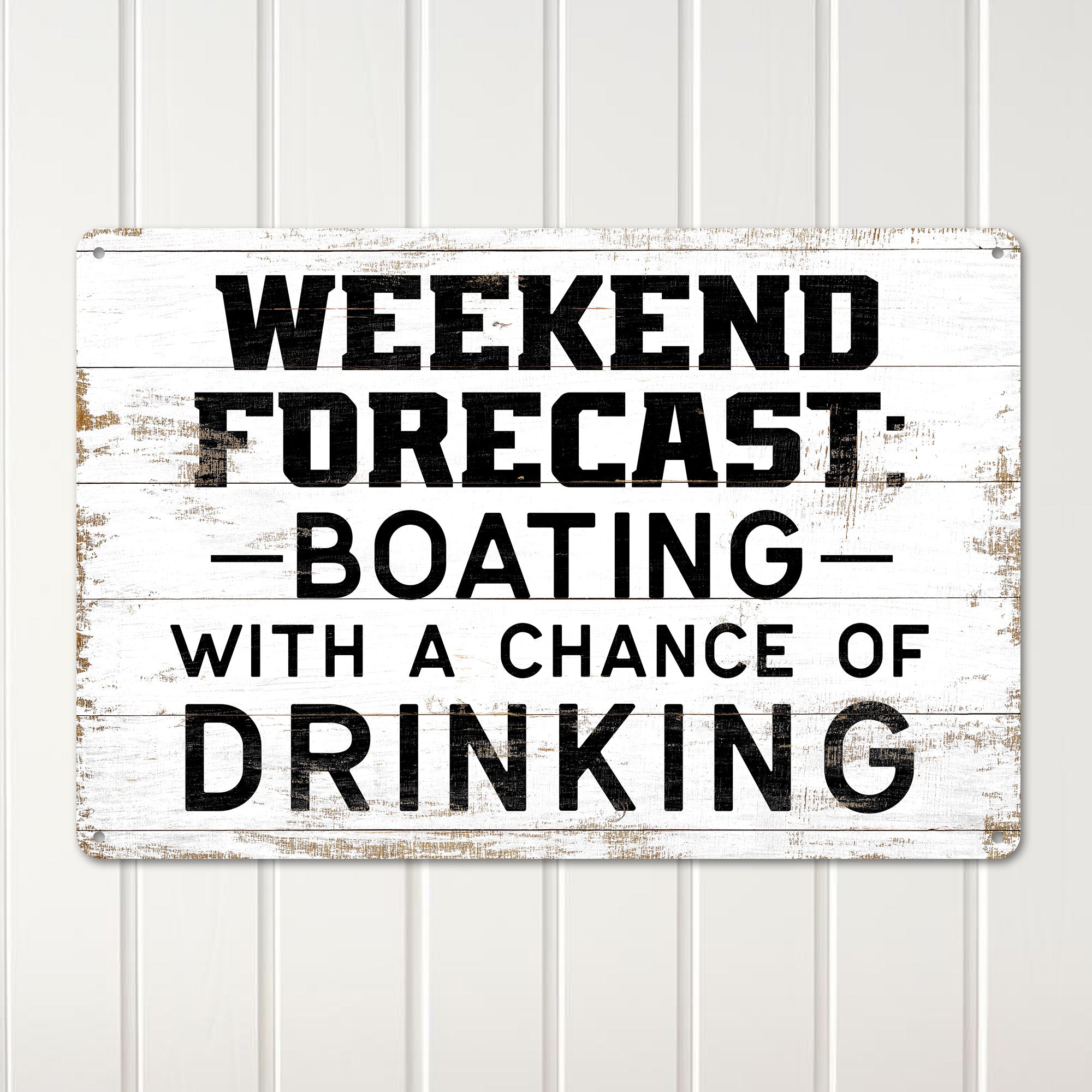 Personalized "Weekend Forecast: Boating with a Chance of Drinking" Metal Sign – Perfect Gift for Boat Lovers and Entertainers - Image 2