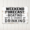 Personalized "Weekend Forecast: Boating with a Chance of Drinking" Metal Sign – Perfect Gift for Boat Lovers and Entertainers - Image 2