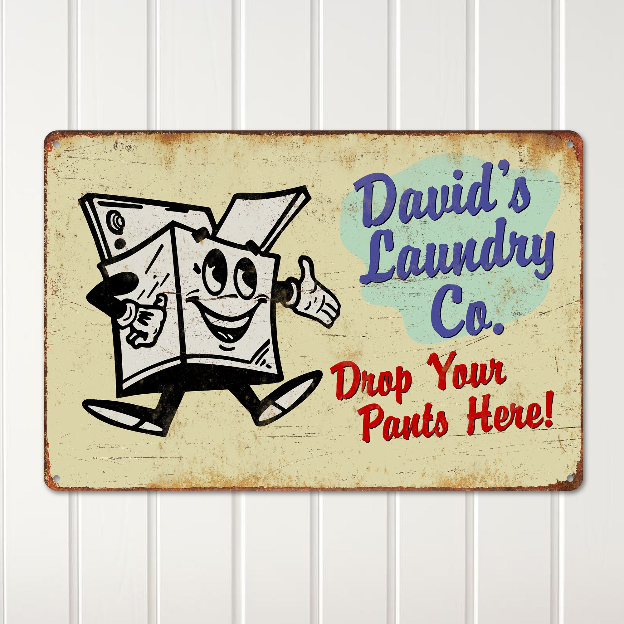 Personalized Retro Laundry Room Metal Sign – Vintage Decor with Customizable Text for Unique Home Style and Perfect Gift - Image 2