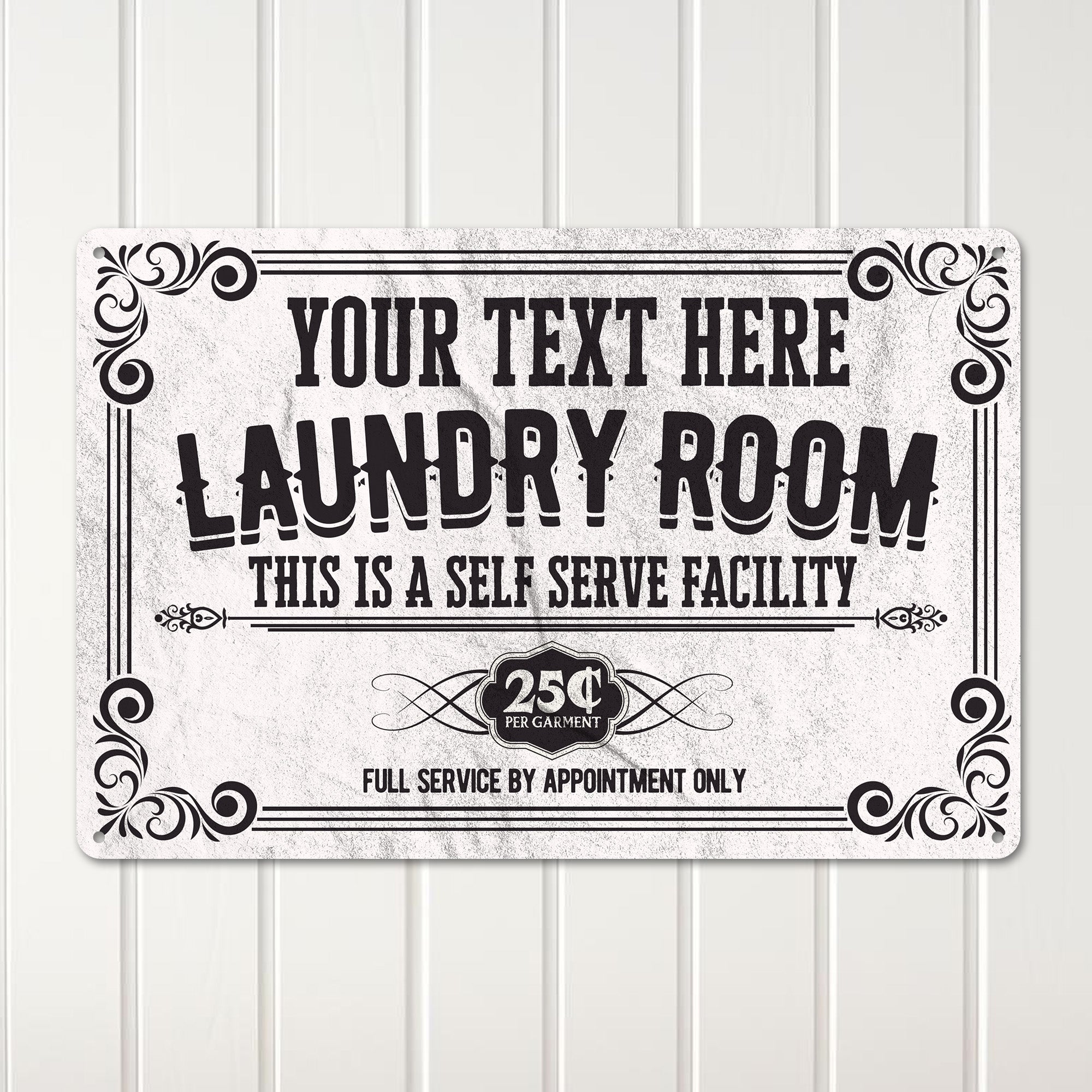 Personalized Vintage Laundry Room Metal Sign - Custom Text, Rustic Decor, Perfect Gift for Homeowners and Vintage Lovers - Image 2