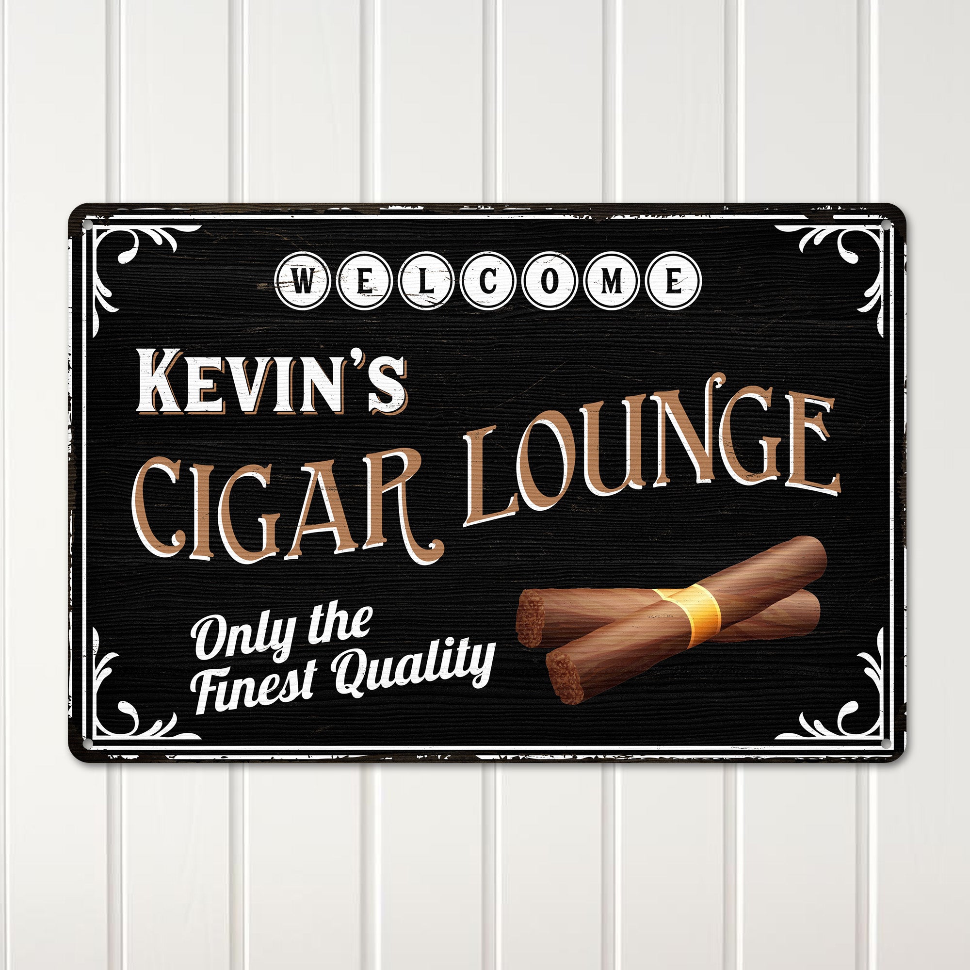 Personalized Metal Cigar Lounge Sign - Customizable Gift for Men - Handcrafted Vintage Decor with Premium Quality - Image 2