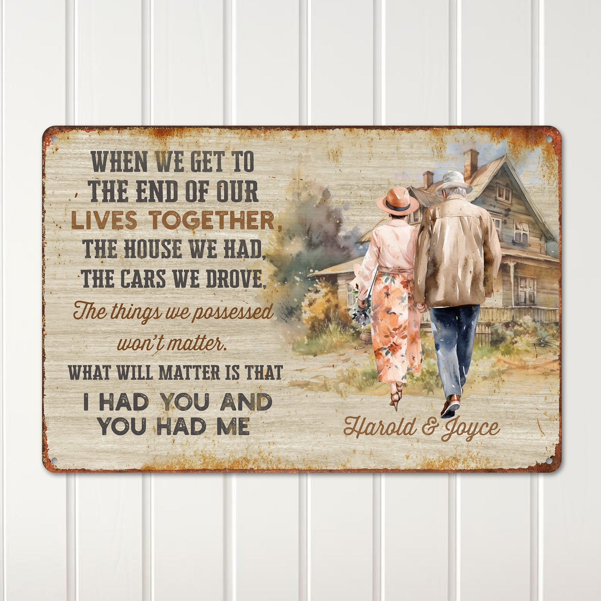 Personalized Sentimental Metal Sign – "End of Our Lives Together" Quote – Perfect for Anniversaries, Home Decor, and More - Image 2
