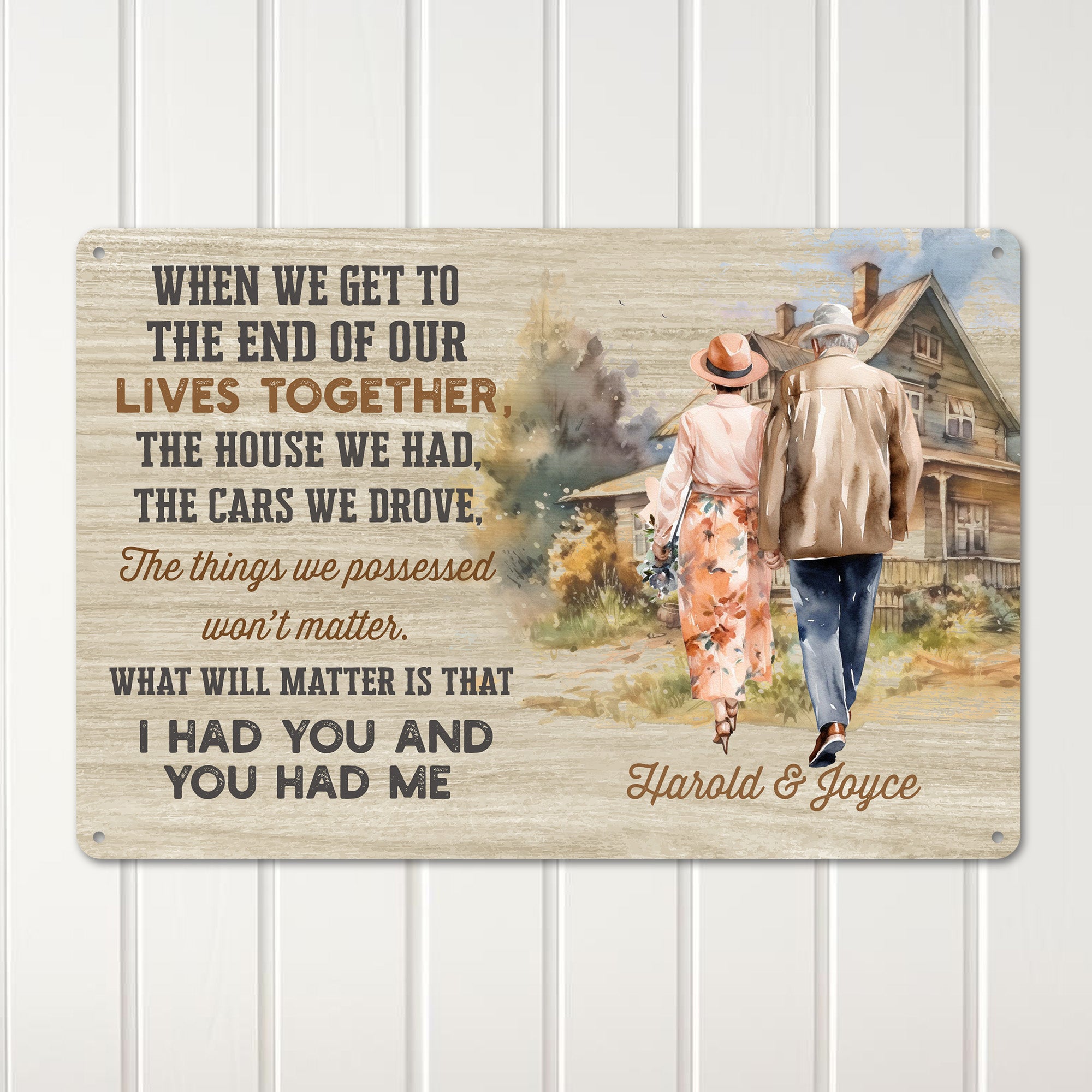 Personalized Sentimental Metal Sign – "End of Our Lives Together" Quote – Perfect for Anniversaries, Home Decor, and More - Image 3