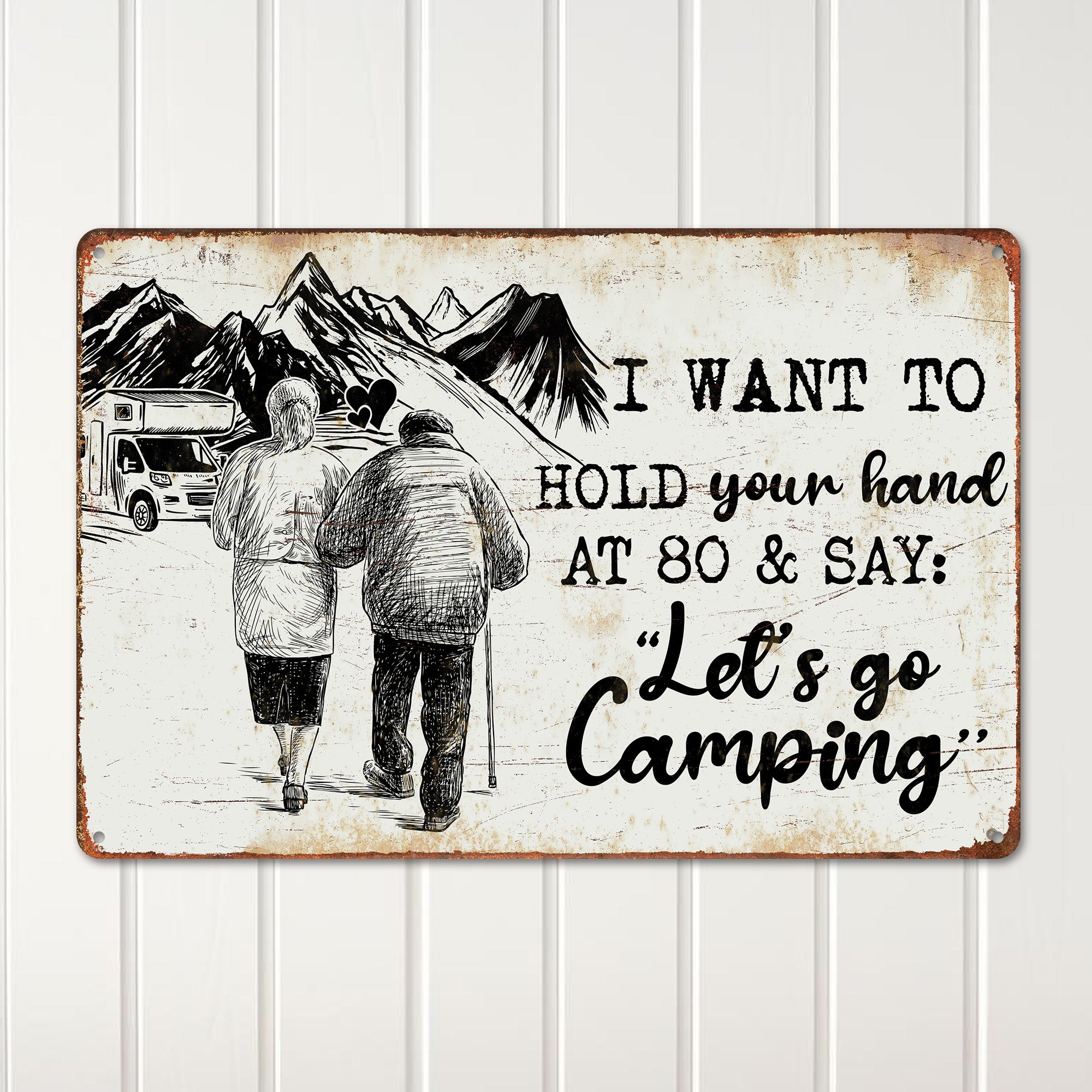 Personalized Romantic Camping Metal Sign - Handcrafted, Vintage-Inspired Art for Couples Celebrating Love at Every Age - Image 2