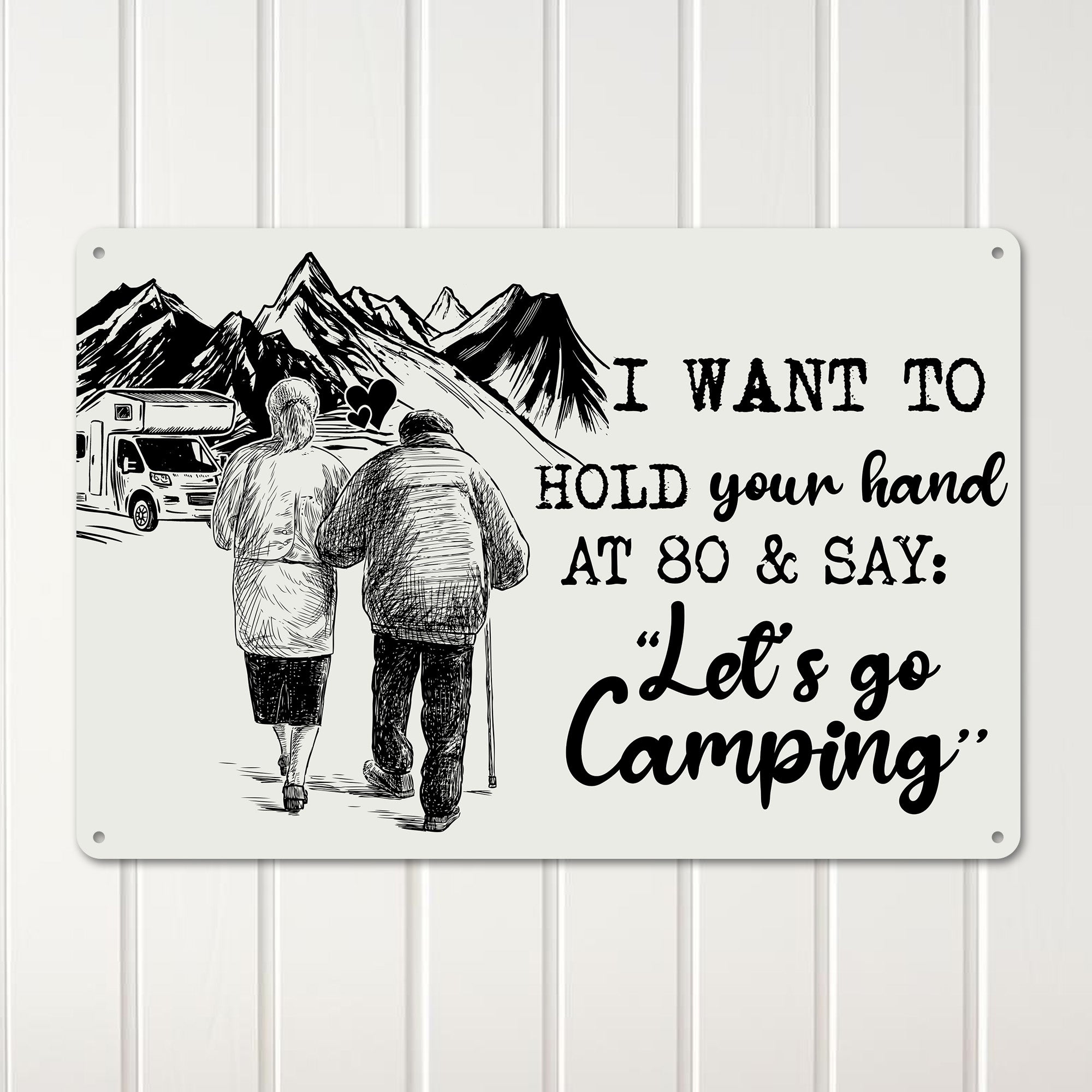 Personalized Romantic Camping Metal Sign - Handcrafted, Vintage-Inspired Art for Couples Celebrating Love at Every Age - Image 3