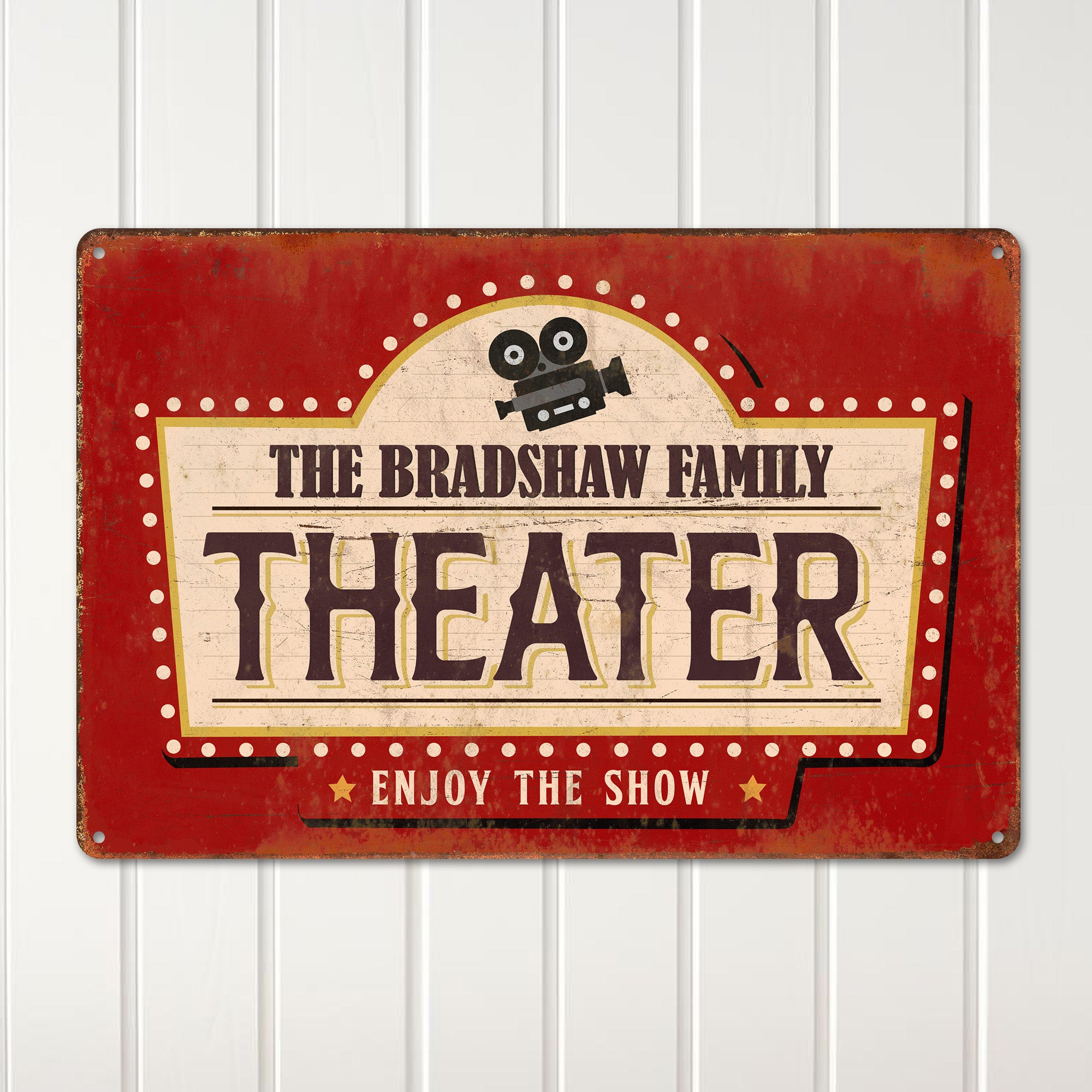 Personalized Vintage Family Theater Metal Sign - Custom Home Cinema Decor for Movie Lovers - Ideal Gift for Birthdays, Anniversaries & Housewarming - Image 2