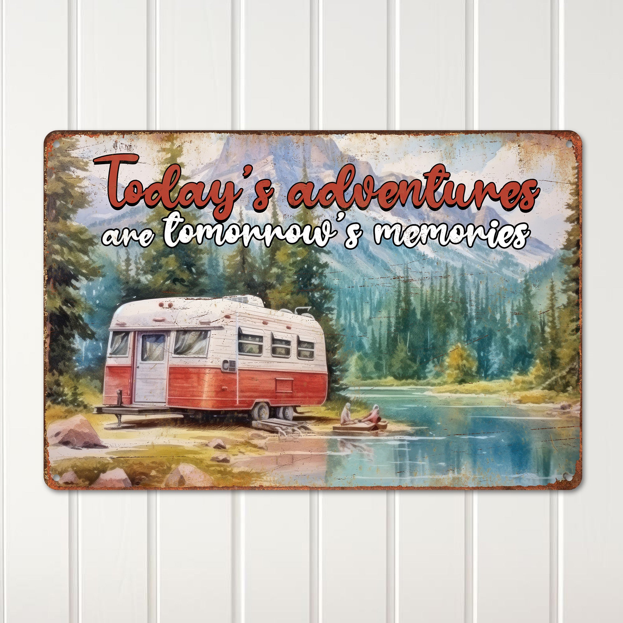 Personalized Adventure Memory Sign - Retro Camper Metal Wall Art for Wanderlusters and Memory Keepers - Image 2