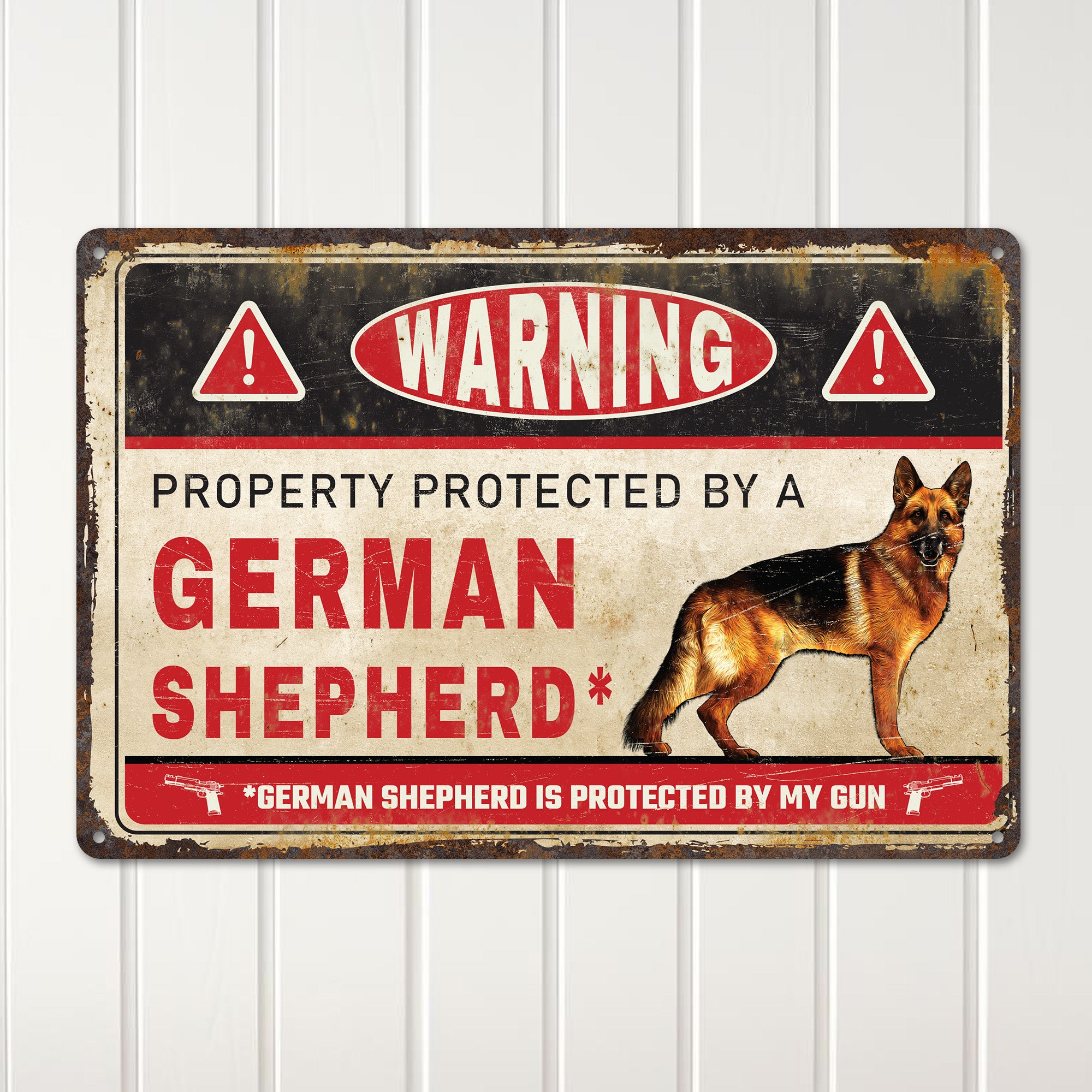 Custom Vintage Warning Sign – Personalized German Shepherd Metal Plaque for Home or Yard, Perfect Gift for Dog Lovers - Image 2