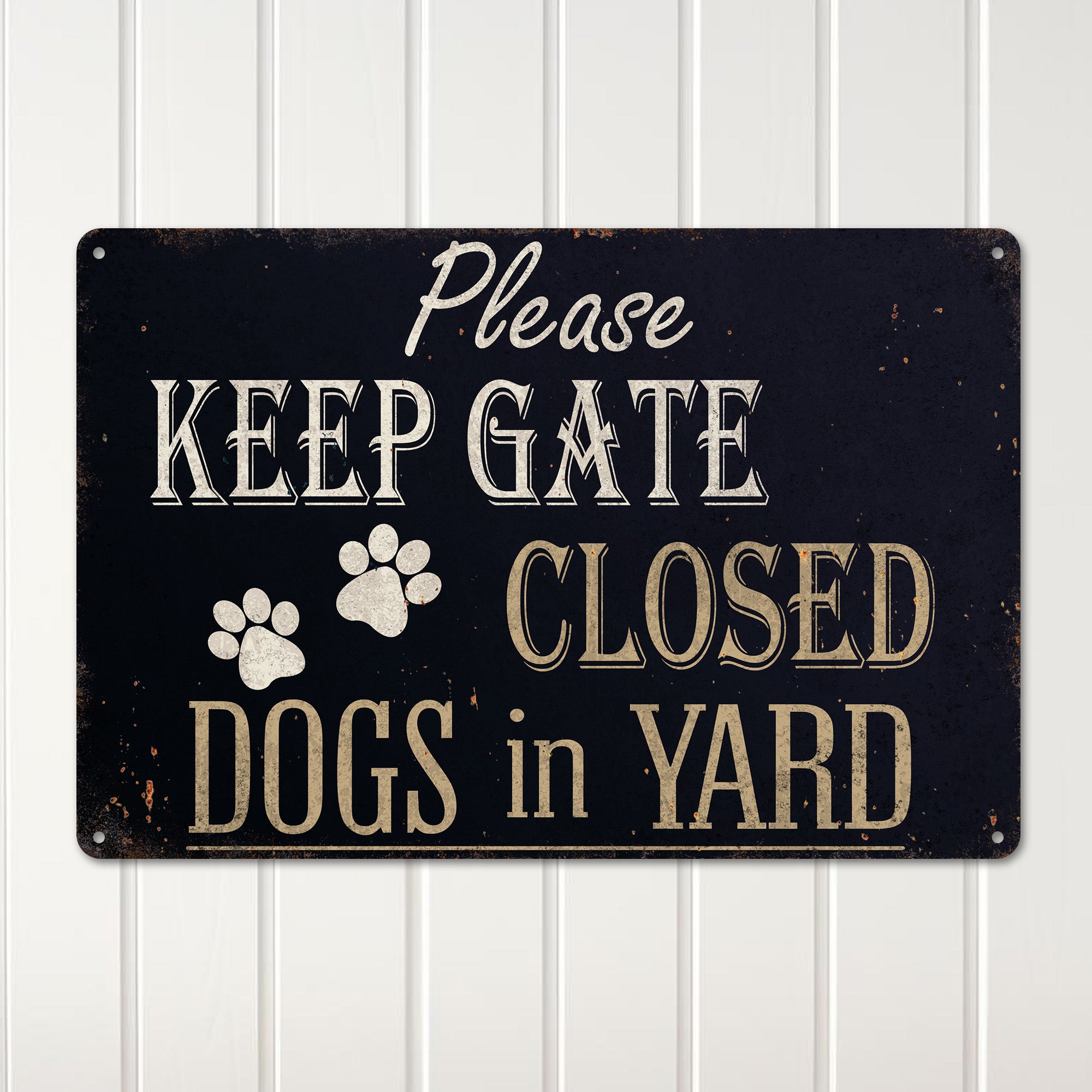 Personalized "Keep Gate Closed - Dogs in Yard" Metal Sign - Customizable Outdoor Pet Safety Sign for Dog Lovers - Image 2