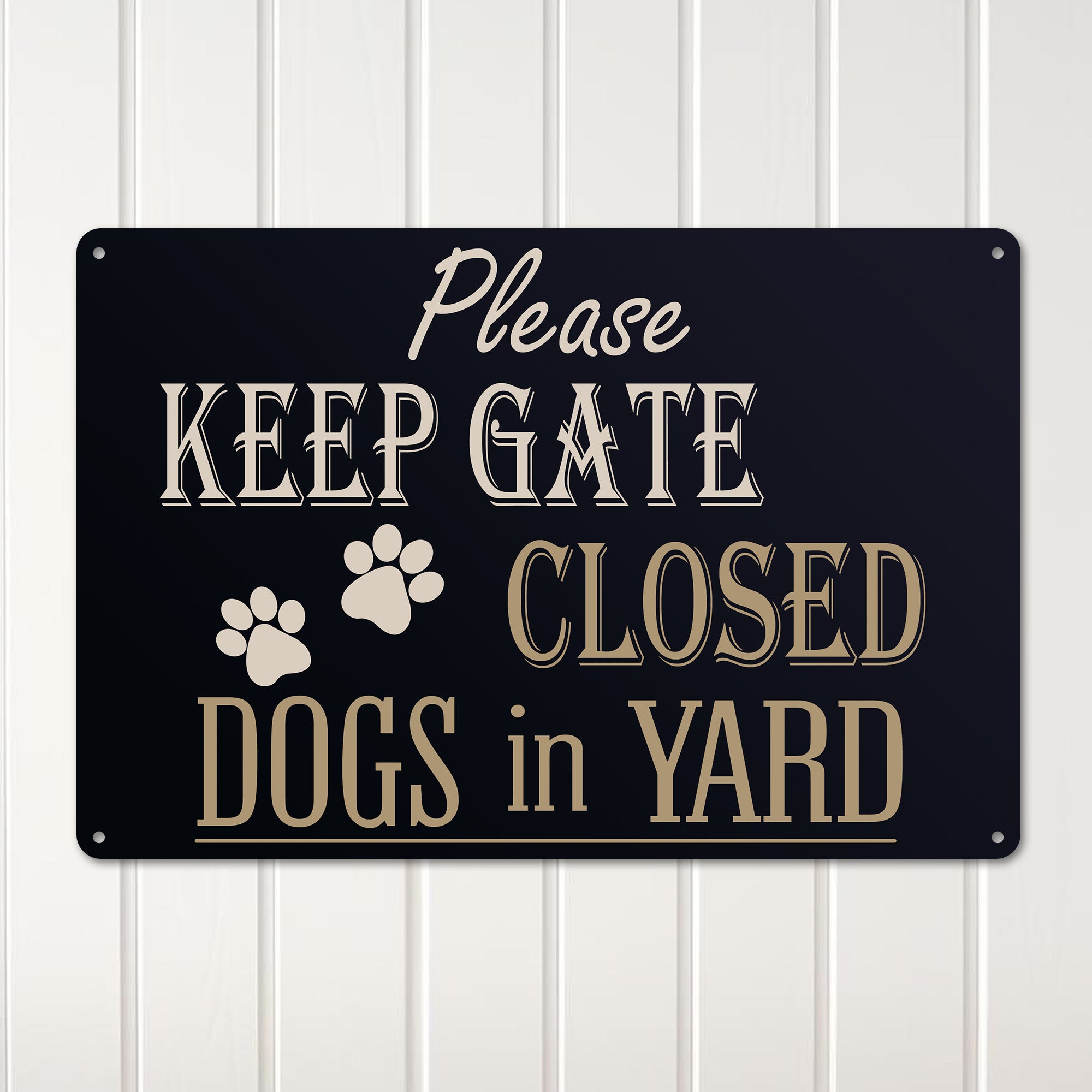 Personalized "Keep Gate Closed - Dogs in Yard" Metal Sign - Customizable Outdoor Pet Safety Sign for Dog Lovers - Image 3