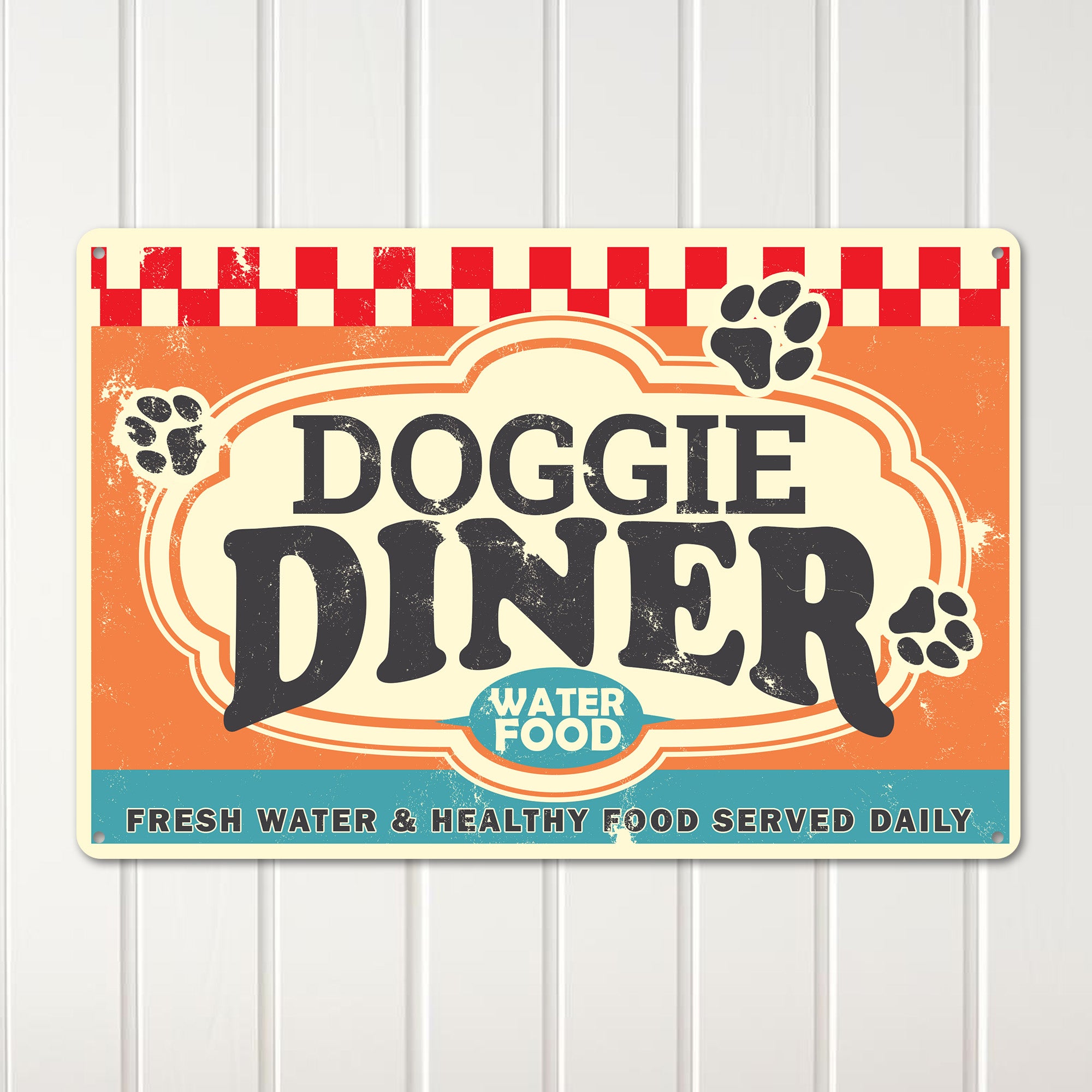 Personalized Doggie Diner Metal Sign - Rustic Pet Decor with Customizable Text for Pet Lovers' Homes - Image 2