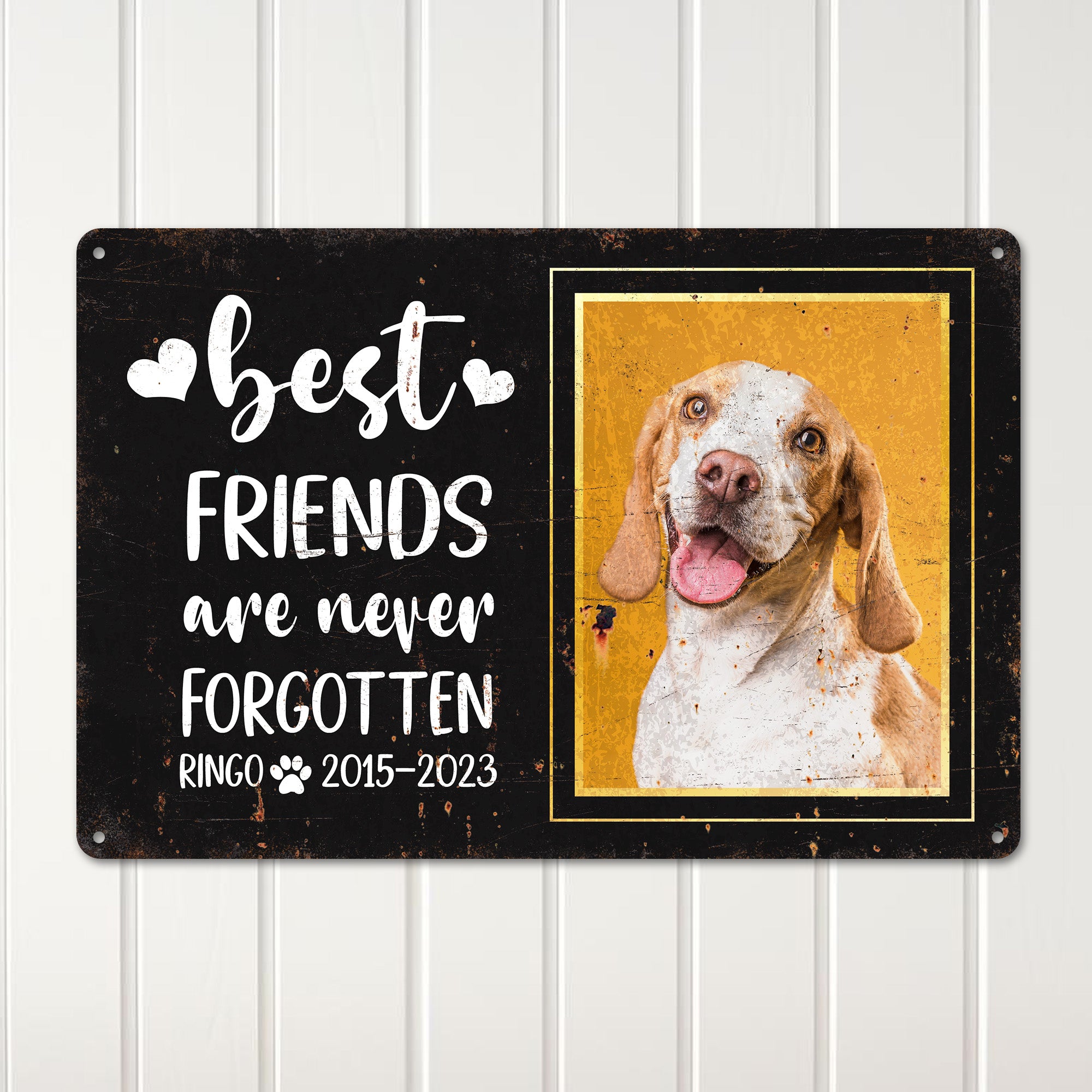 Personalized Memorial Metal Sign - "Best Friends Are Never Forgotten" - Custom Pet Tribute Plaque - Durable Indoor/Outdoor Decor - Image 2