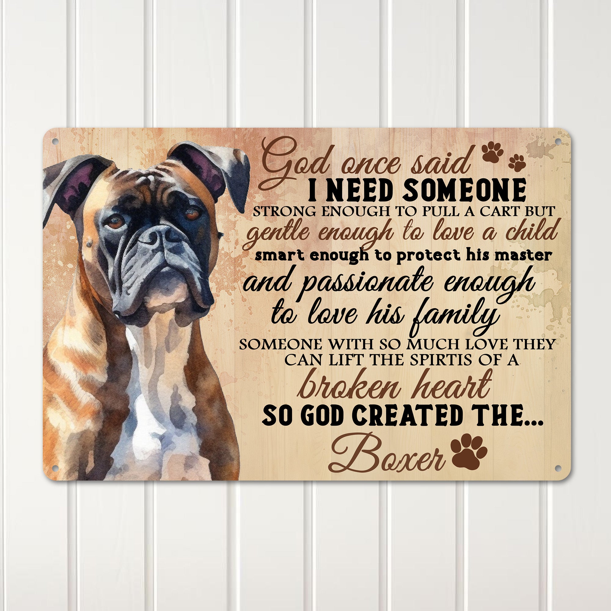 Personalized Boxer Dog Metal Sign - Handmade Rustic Wall Art for Pet Lovers - Unique Gift for Dog Owners and Home Decor - Image 3