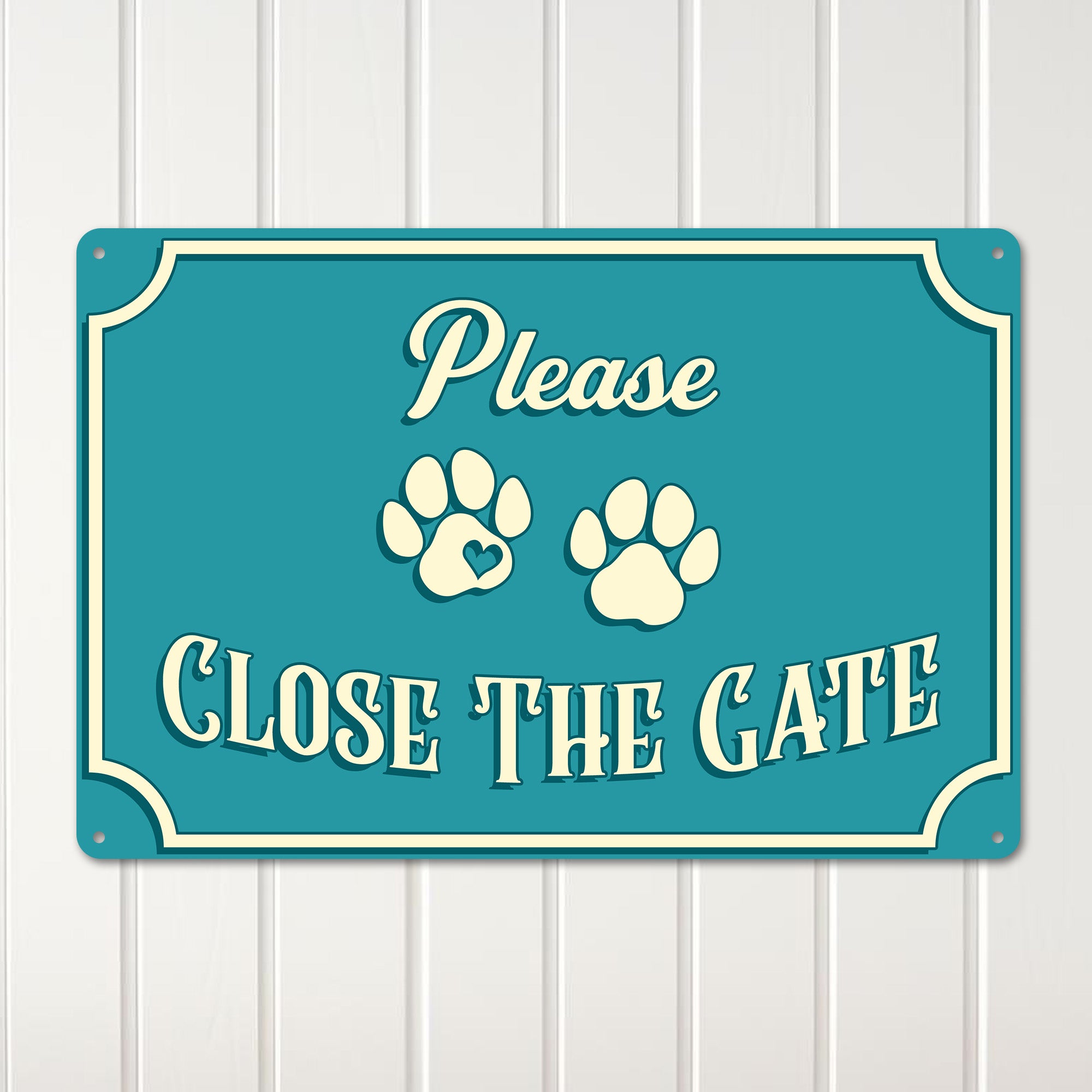 Personalized Handmade Metal "Please Close the Gate" Sign - Vintage Pet-Friendly Design with Custom Options - Image 3